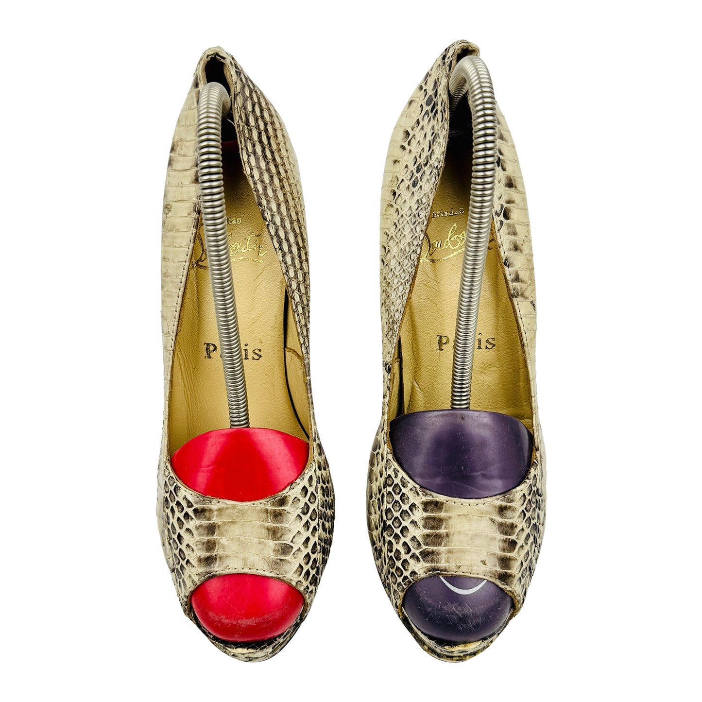 Christian Louboutin Python Leather Heel Pumps (Size 36)