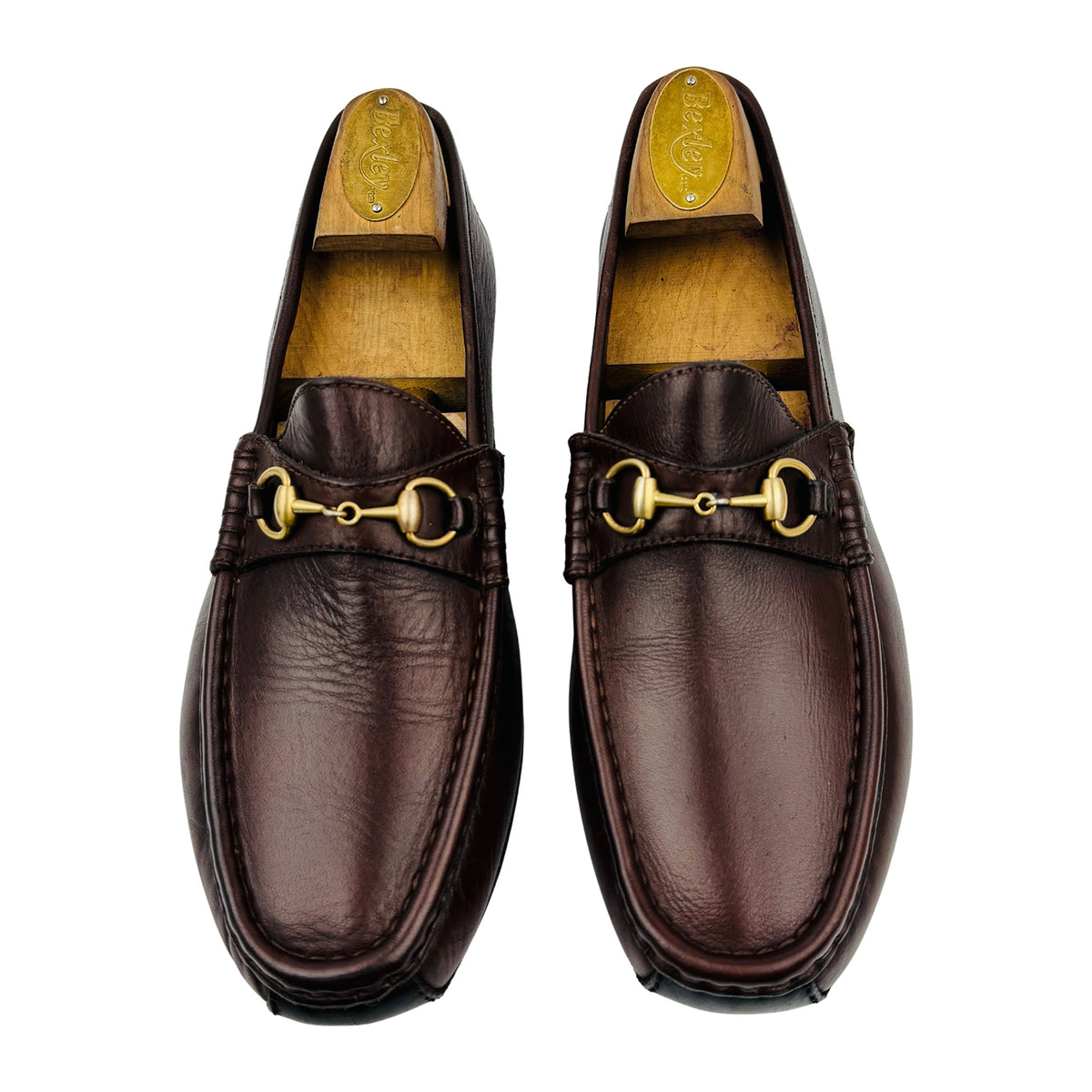 Gucci Dark Brown Leather Horsebit Driving Loafers (Size 39)