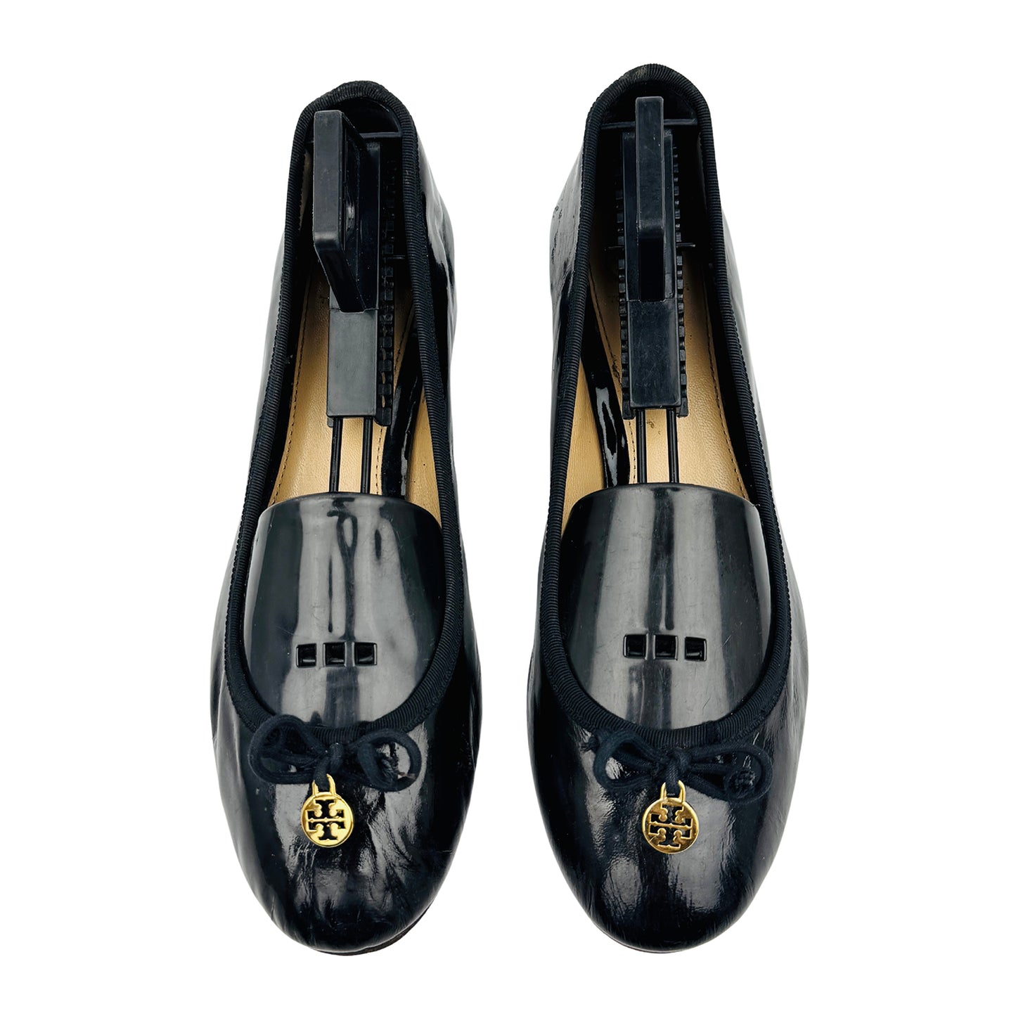 Tory Burch Black Patent Leather Block Heels (Size 38.5)