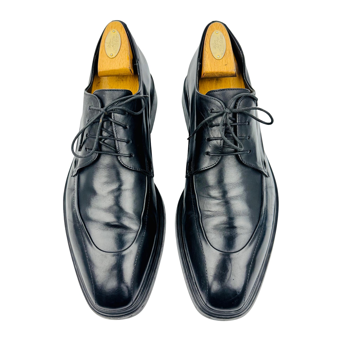 Hugo Boss Men's Black Leather Derby Shoes (Size 42.5/43)