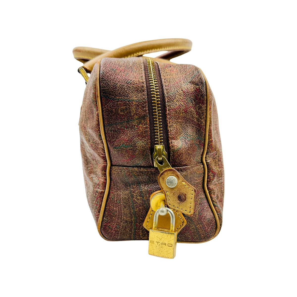 Etro Milano Paisley Pattern Coated Canvas Boston Bag - 1950-9906
