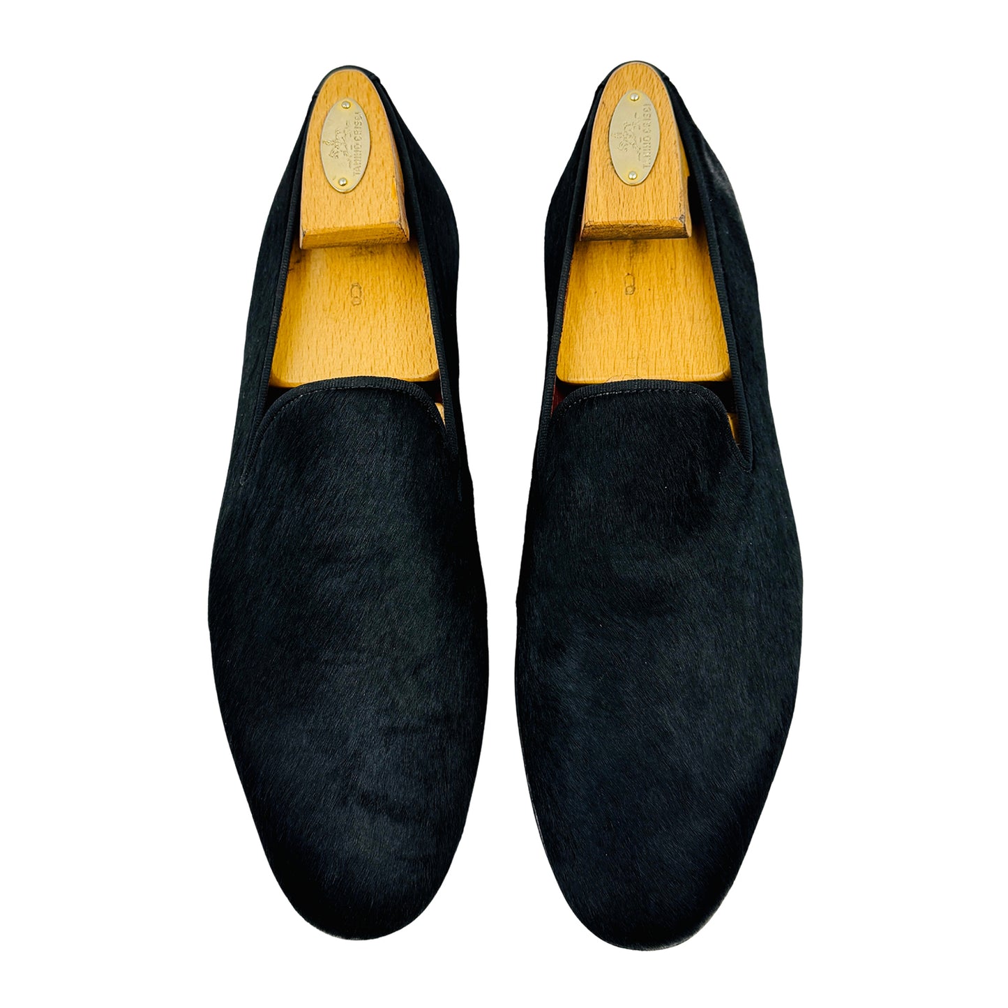 Magnanni Men's Black Pony Hair Loafers (Size 43) - 15182