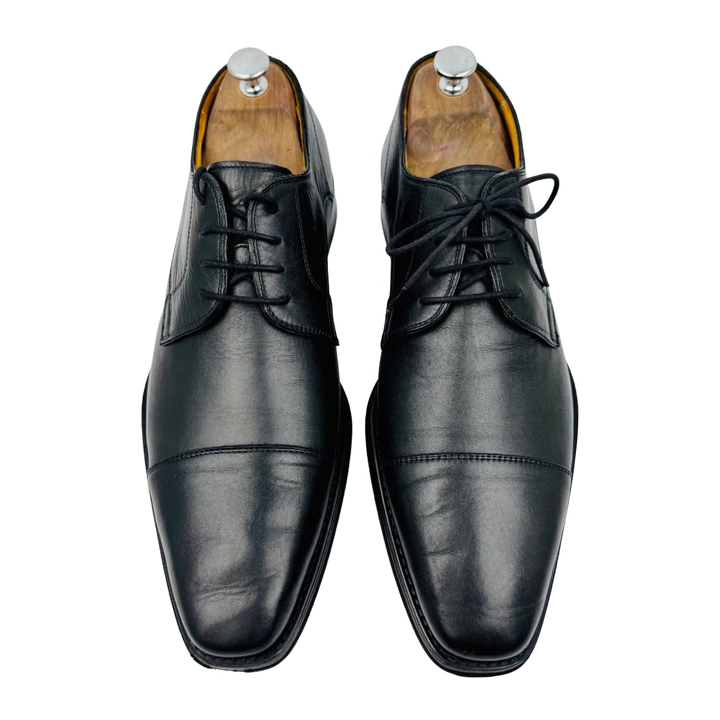 Magnanni Black Portugal Made Derby Shoes (Size 44) - 23475