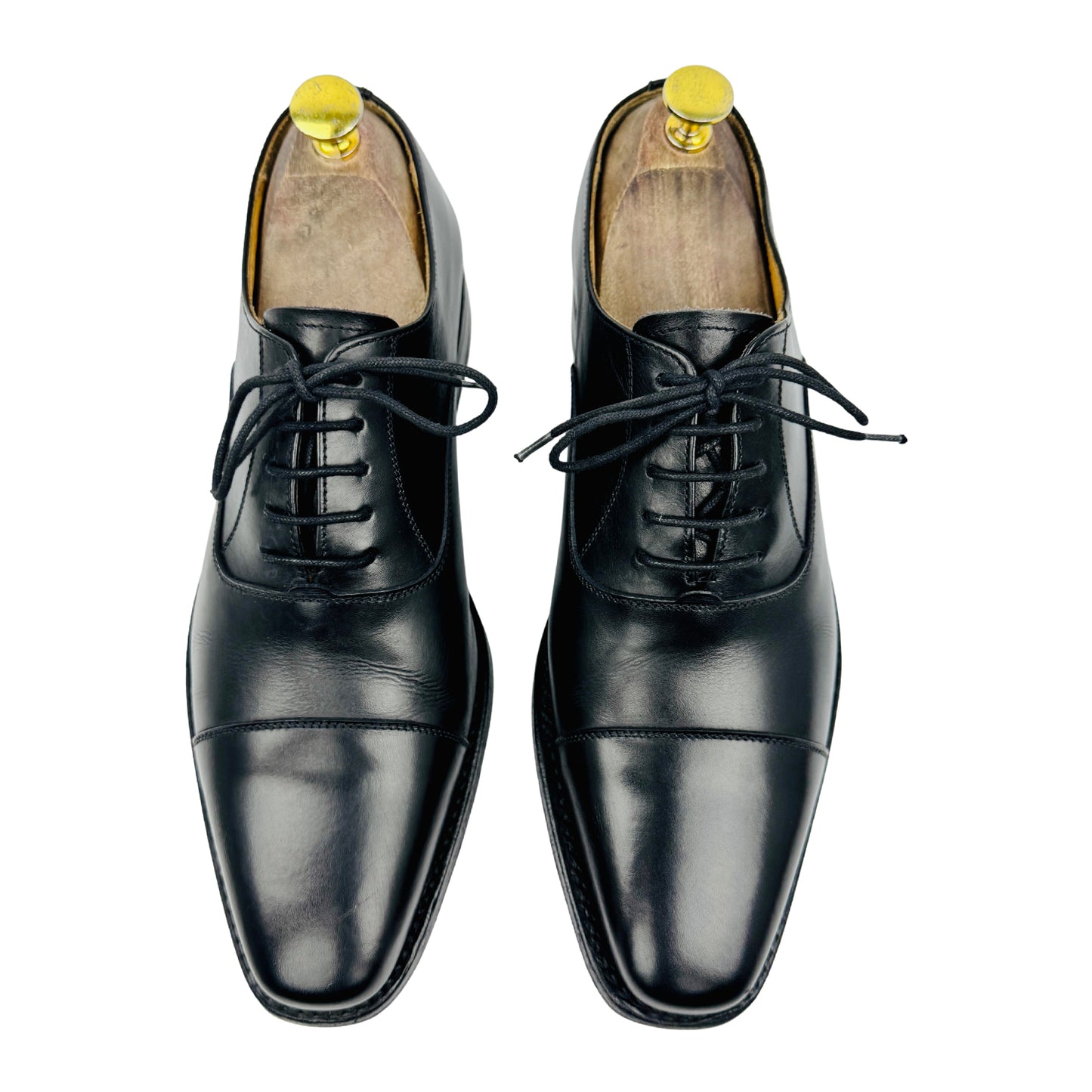 Berwick Davis Black Leather Oxfords (Size 41/41.5)