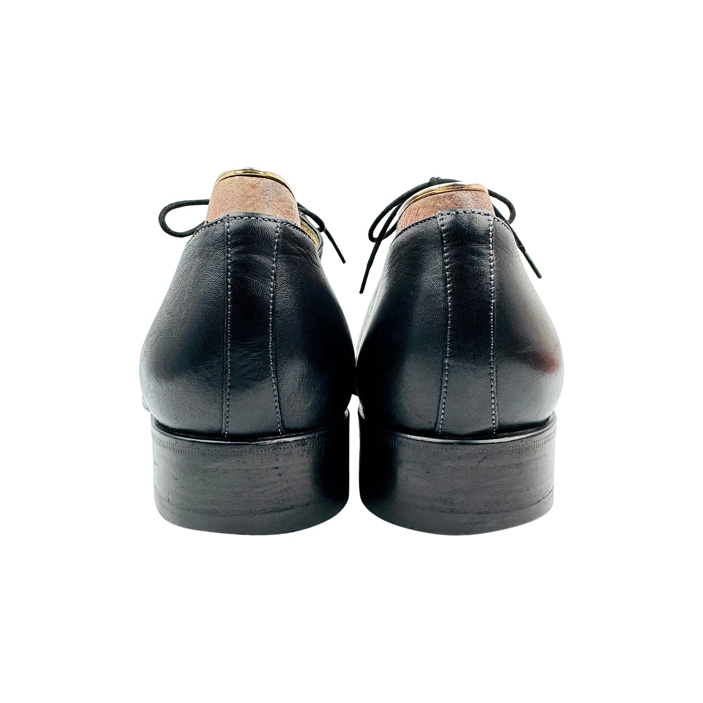 Santoni Men's Black Leather Oxford Shoes (Size 45)