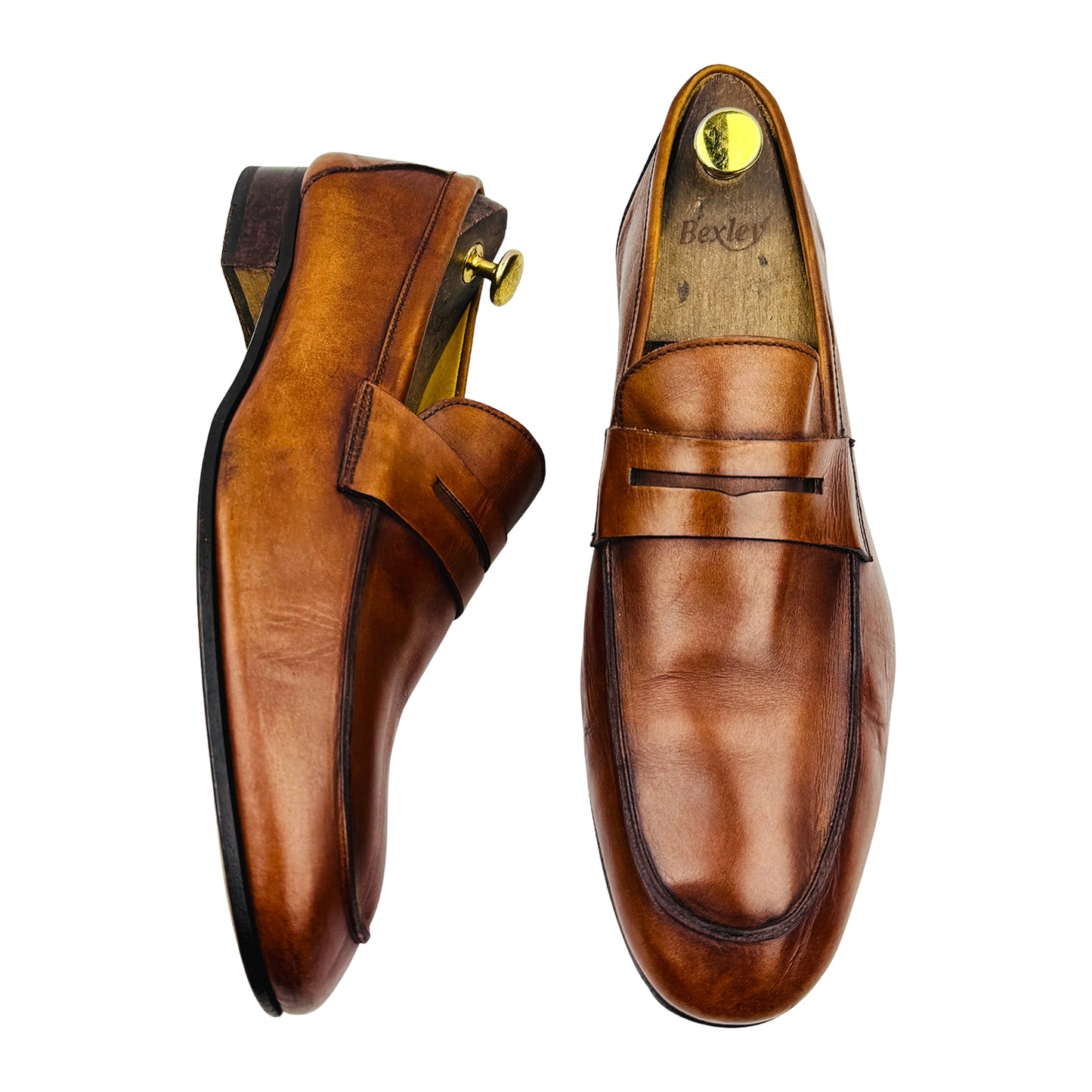 Pedro del Hierro Tan Leather Penny Loafers (Size 45)