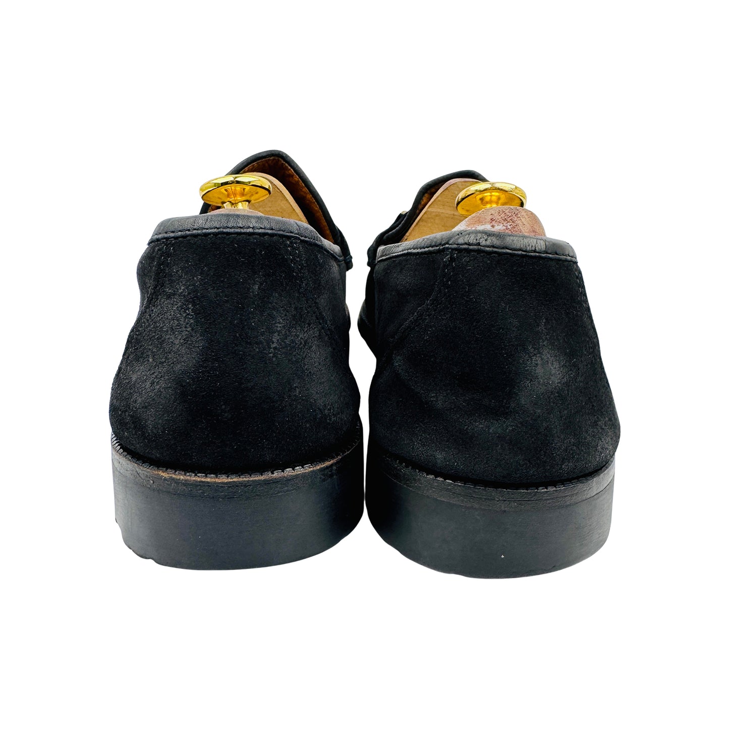 Salvatore Ferragamo Men's Gold Gancini Black Loafers (Size 45/46)
