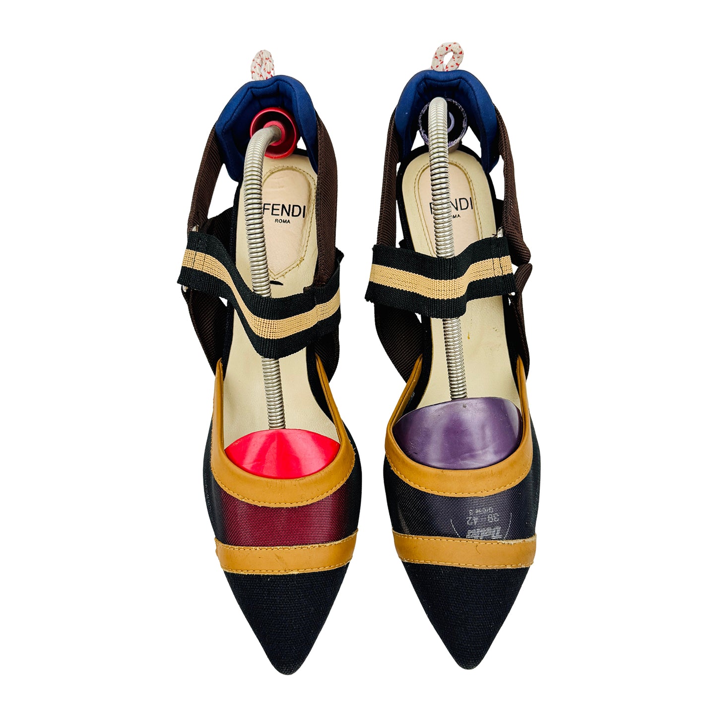 Fendi Collibri Black Slingback Heels (Size 38)