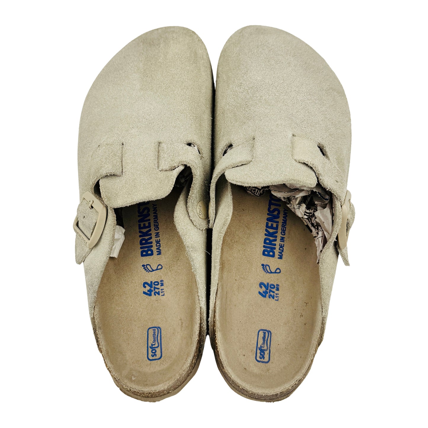 Birkenstock Boston Beige Suede Clogs (Size 42/42.5) - 0560771