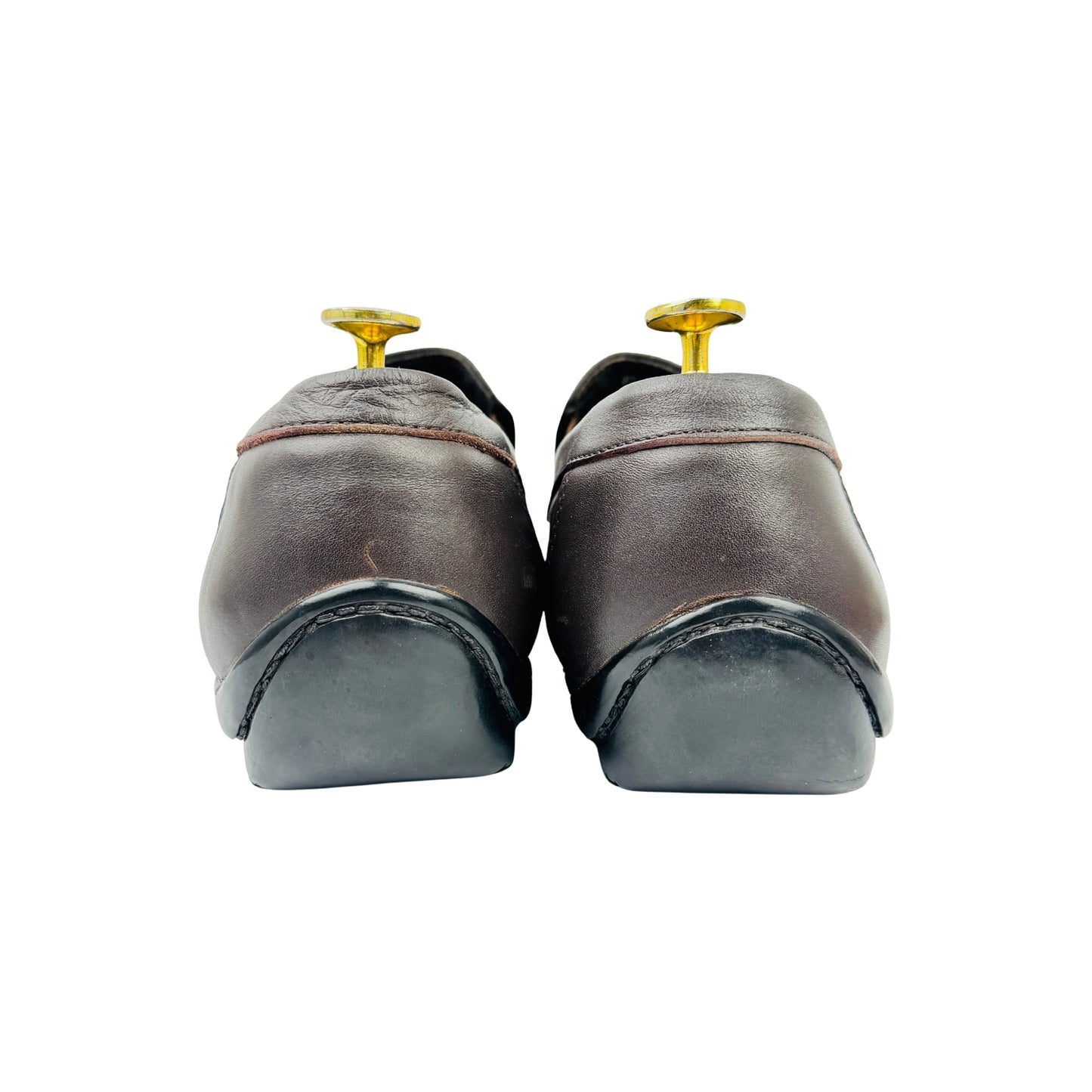 Gucci Men's Dark Brown Leather Driving Loafers (Size 42)