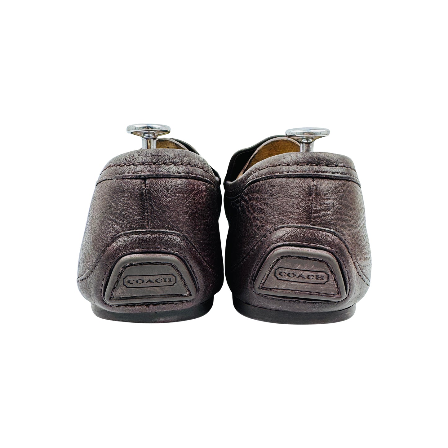 Coach Signature Leather Dark Brown Loafers (Size 44)