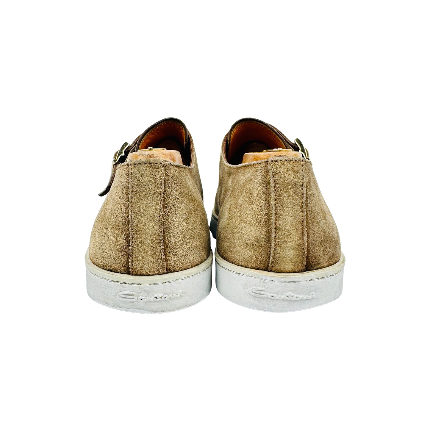 Santoni Men's 'Beige White' Monk Strap Shoes (Size 43)