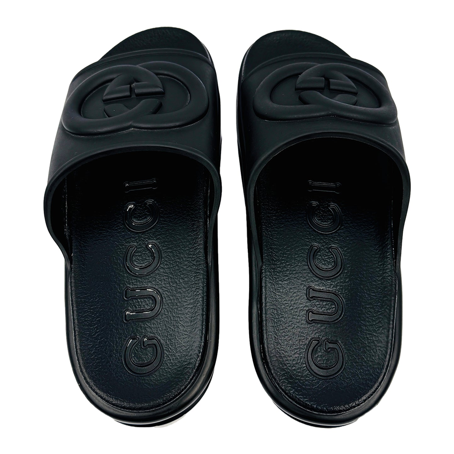 Inside image of Gucci Black Interlocking G Slides (Size 39/39.5) - GUC1556587