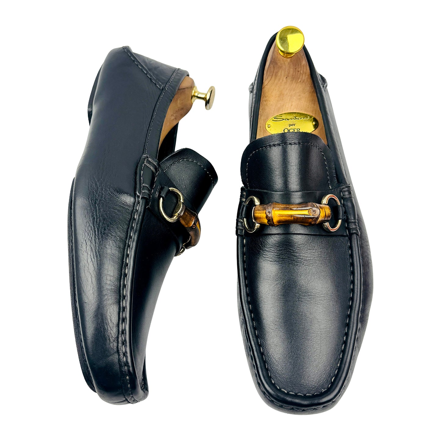 Gucci Men's Black Horsebit Driving Loafers (Size 44/44.5)