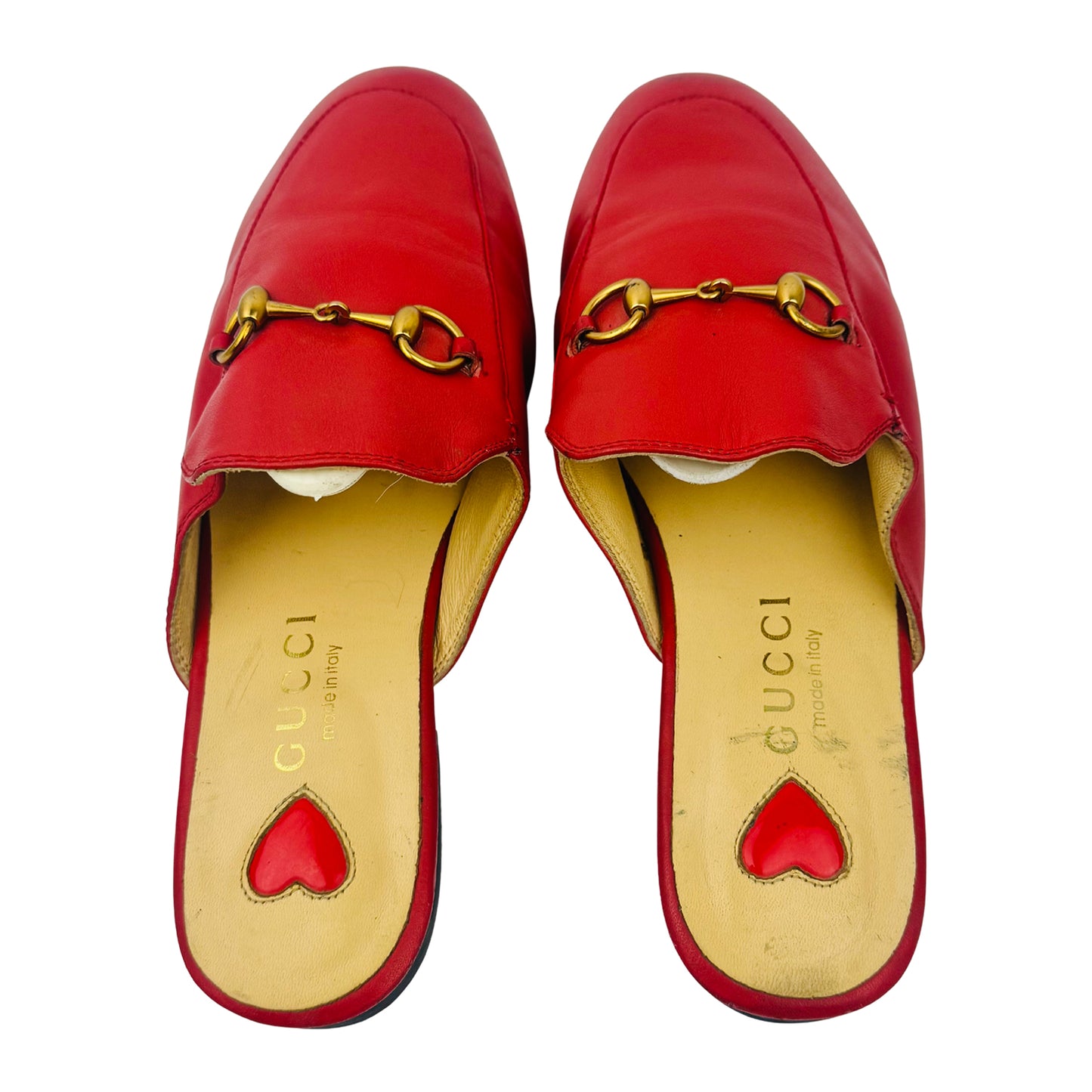 Gucci Princetown Red Leather Italian Mules (Size 40)