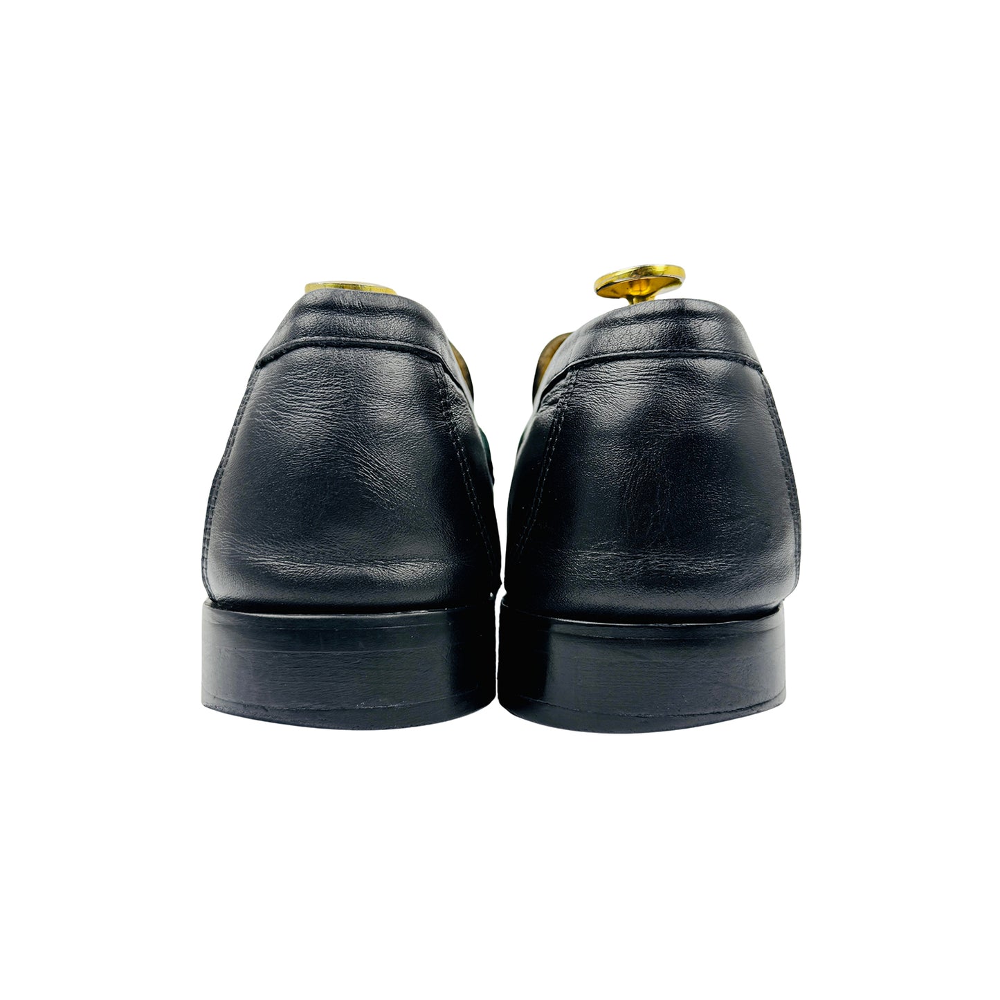 Gucci Black Leather Web Horsebit Loafers (Size 42)