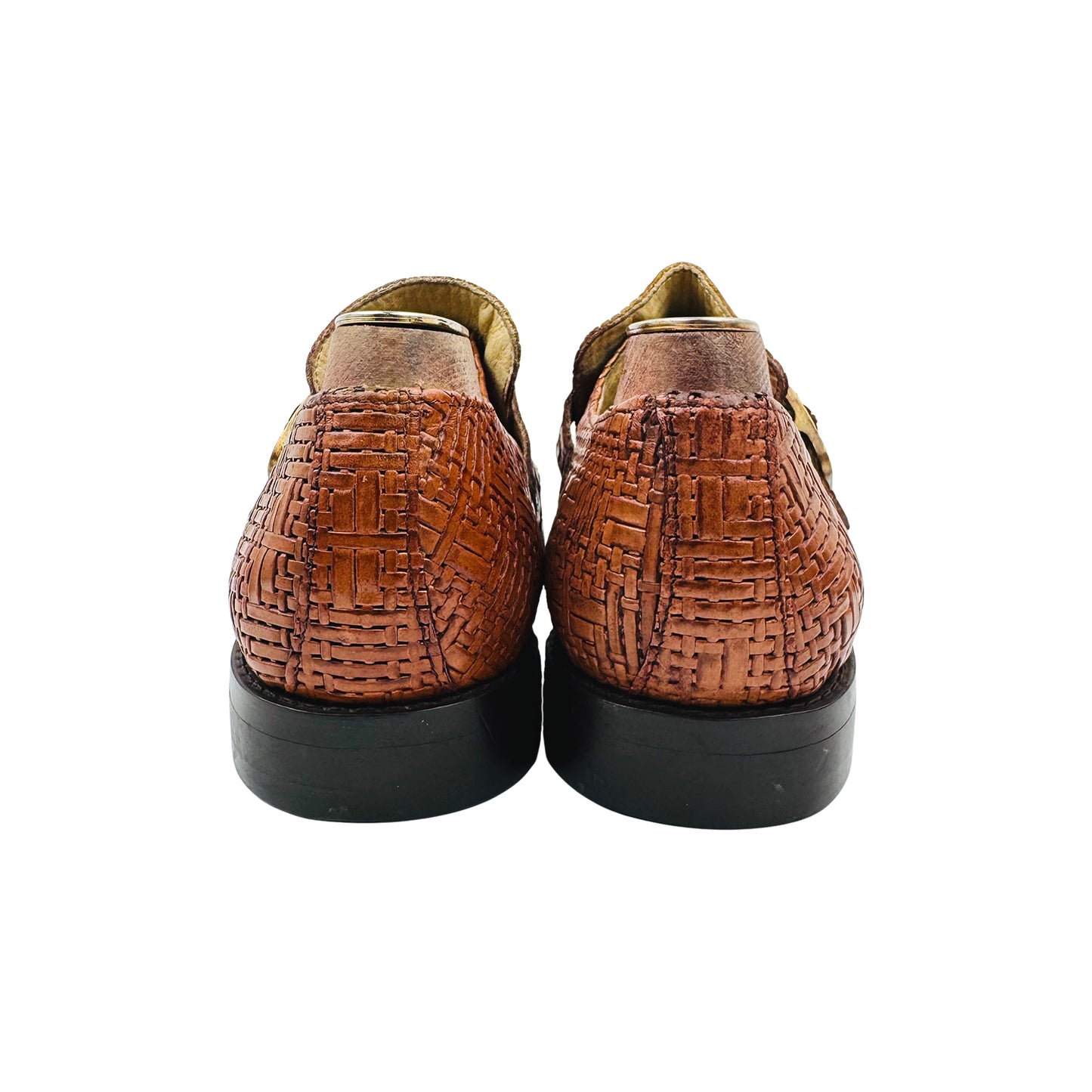 J.M. Weston Basket-Weave Monk-Strap Derby Shoes (Size 45/45.5)