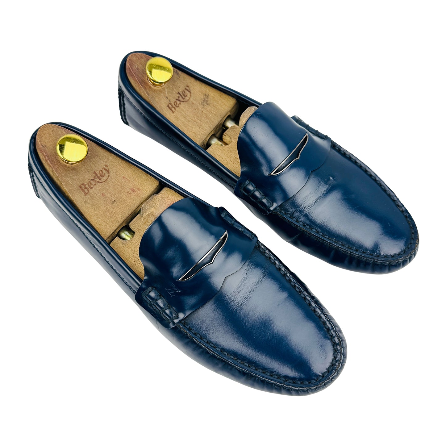Louis Vuitton Blue Leather Italian Loafers (Size 43/43.5)