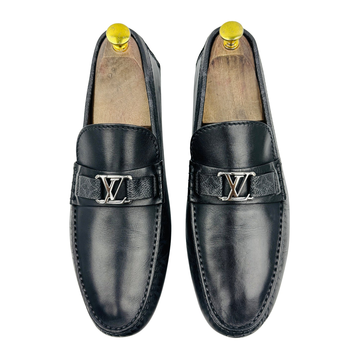 Louis Vuitton Men's Black Leather Driving Loafers (Size 42.5)