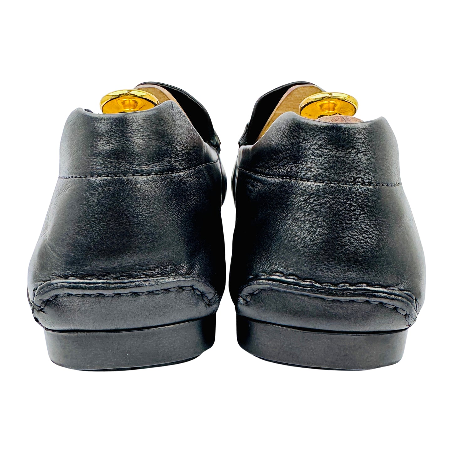 Hugo Boss Men's Black Leather Logo Detail Loafers (Size 43.5/44)