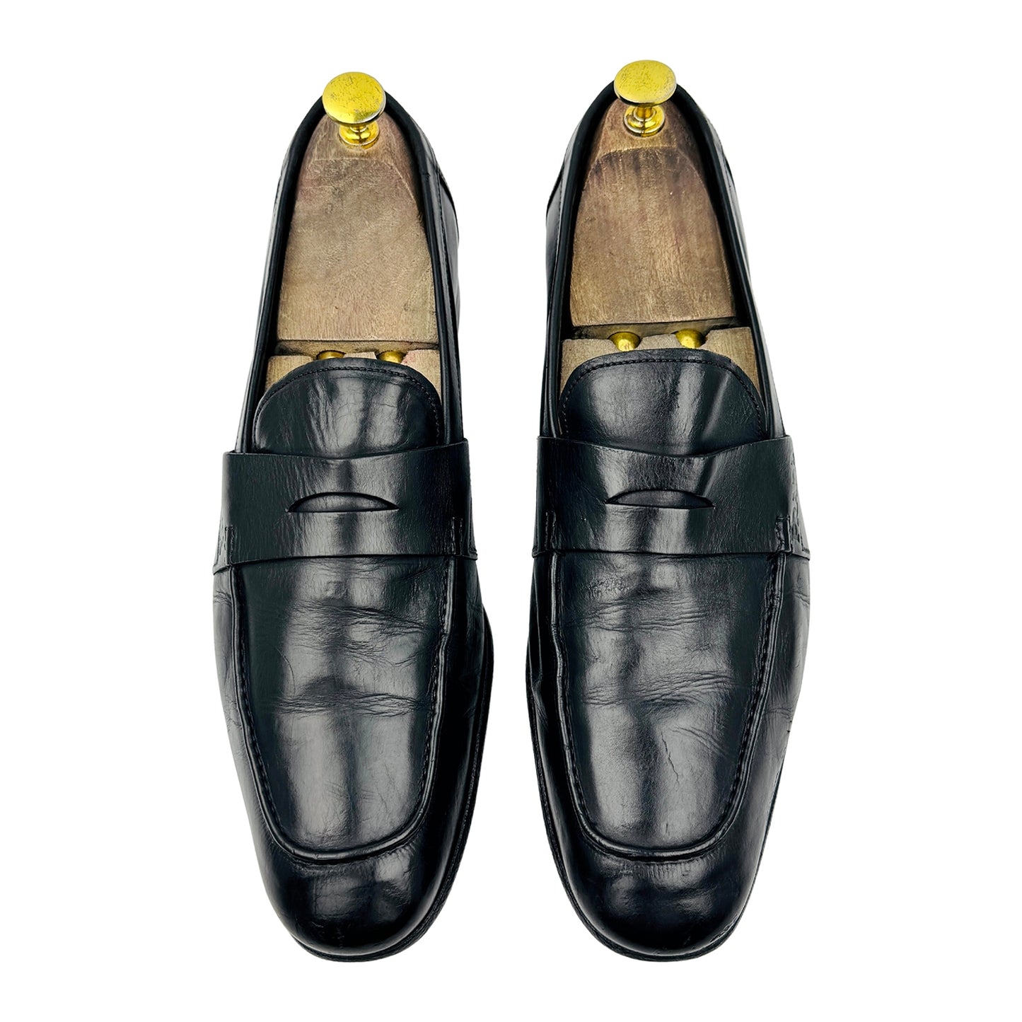 Prada Men's Black Penny Loafers (Size 43/43.5)