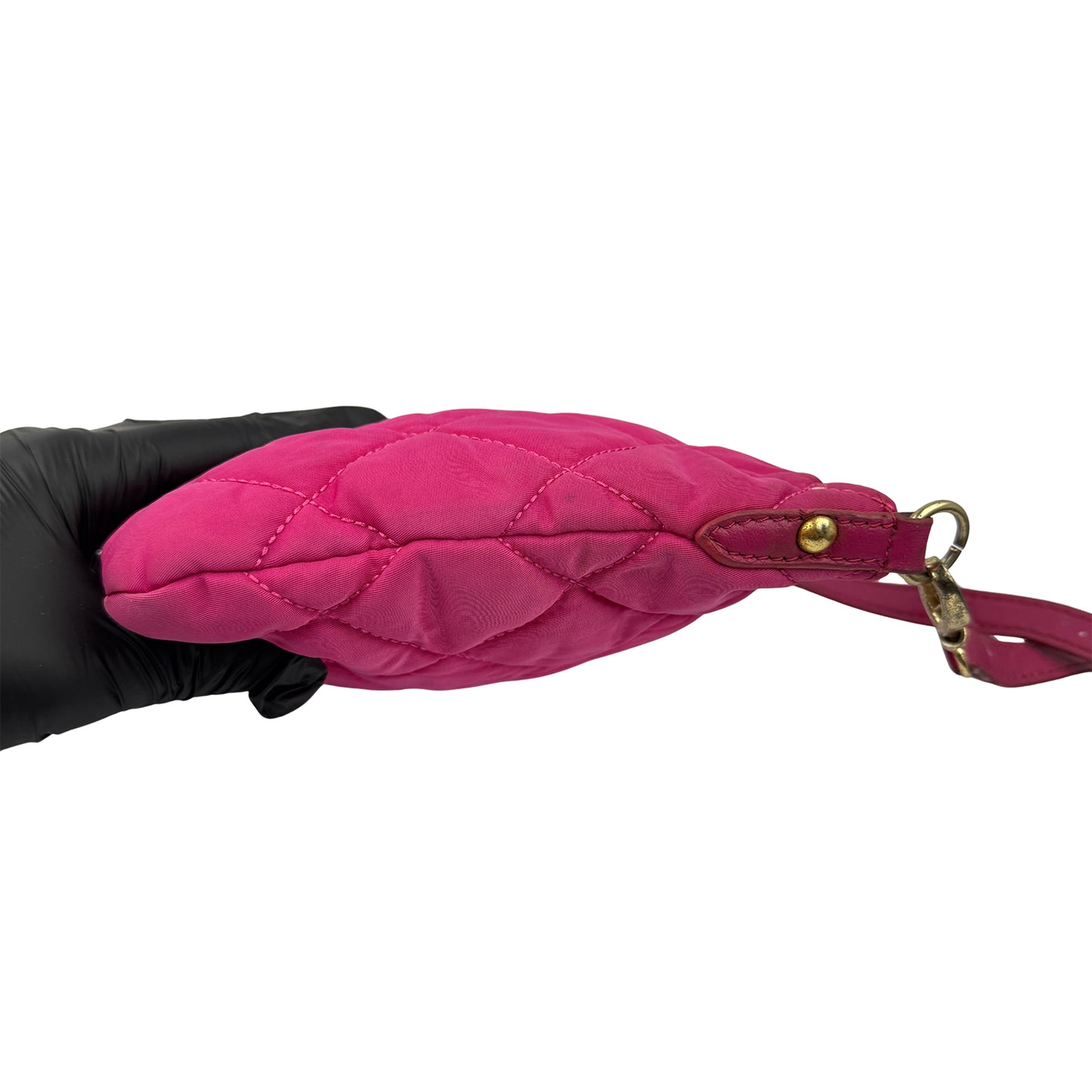 Prada Fuchsia Pink Quilted Tessuto Nylon Cross Body Bag