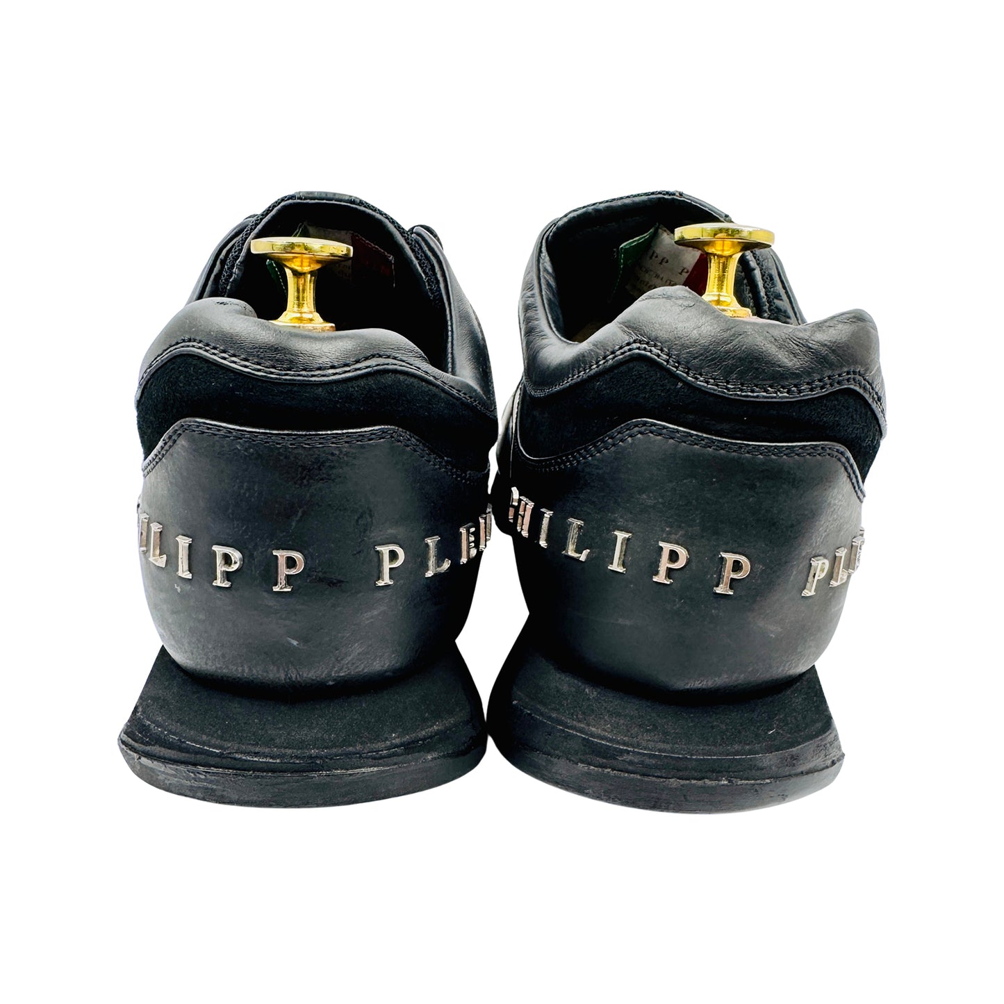Philipp Plein Black Leather & Suede Sneakers (Size 43/43.5)