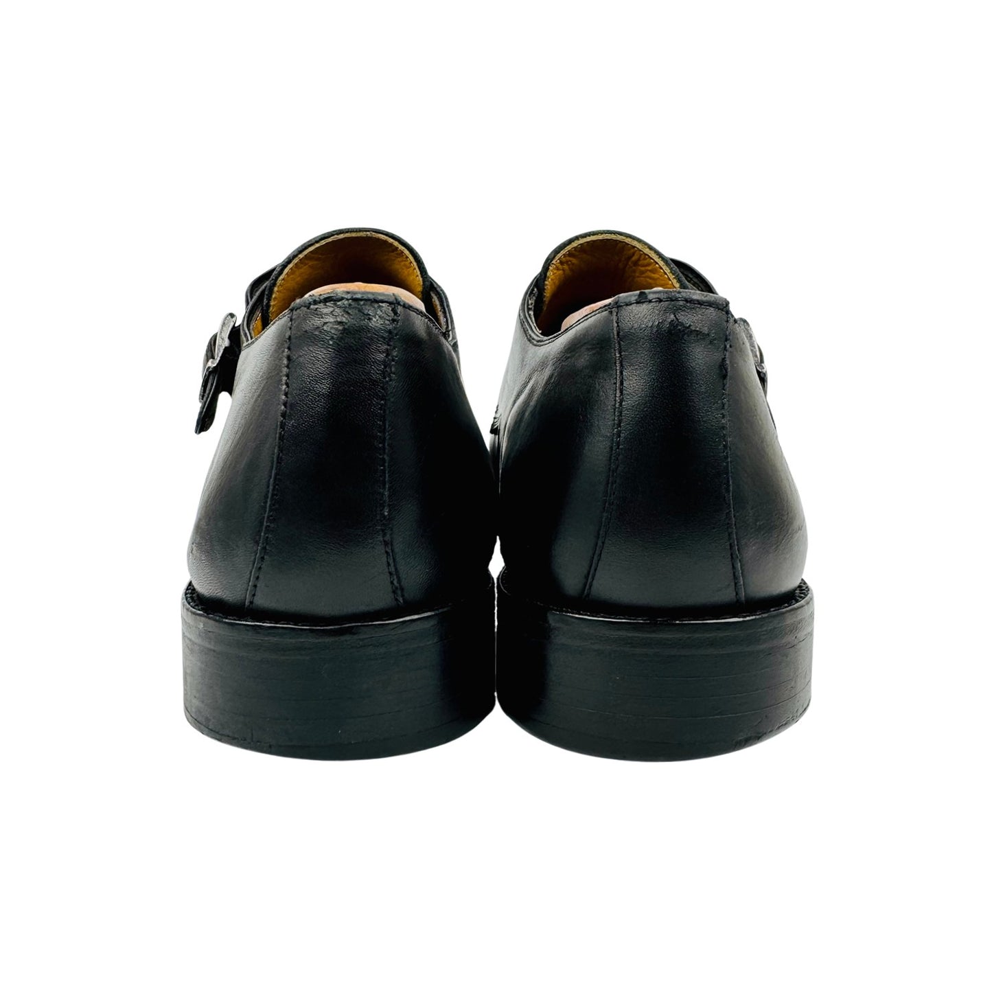 Suitsupply Black Leather Double Monk Strap Shoes (Size 43)