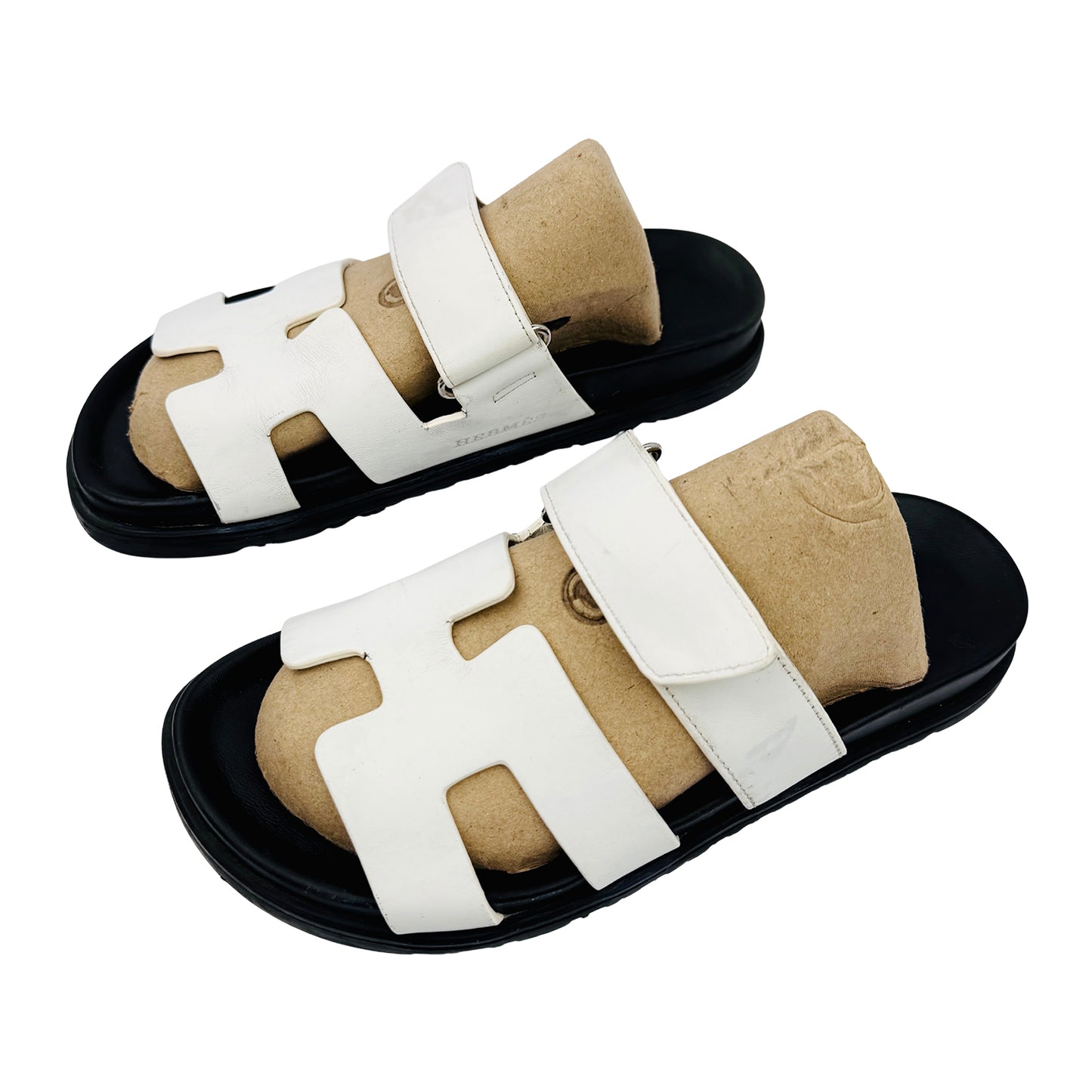 Hermes Chypre Black White Slippers (Size 38/39) - FR211114Z