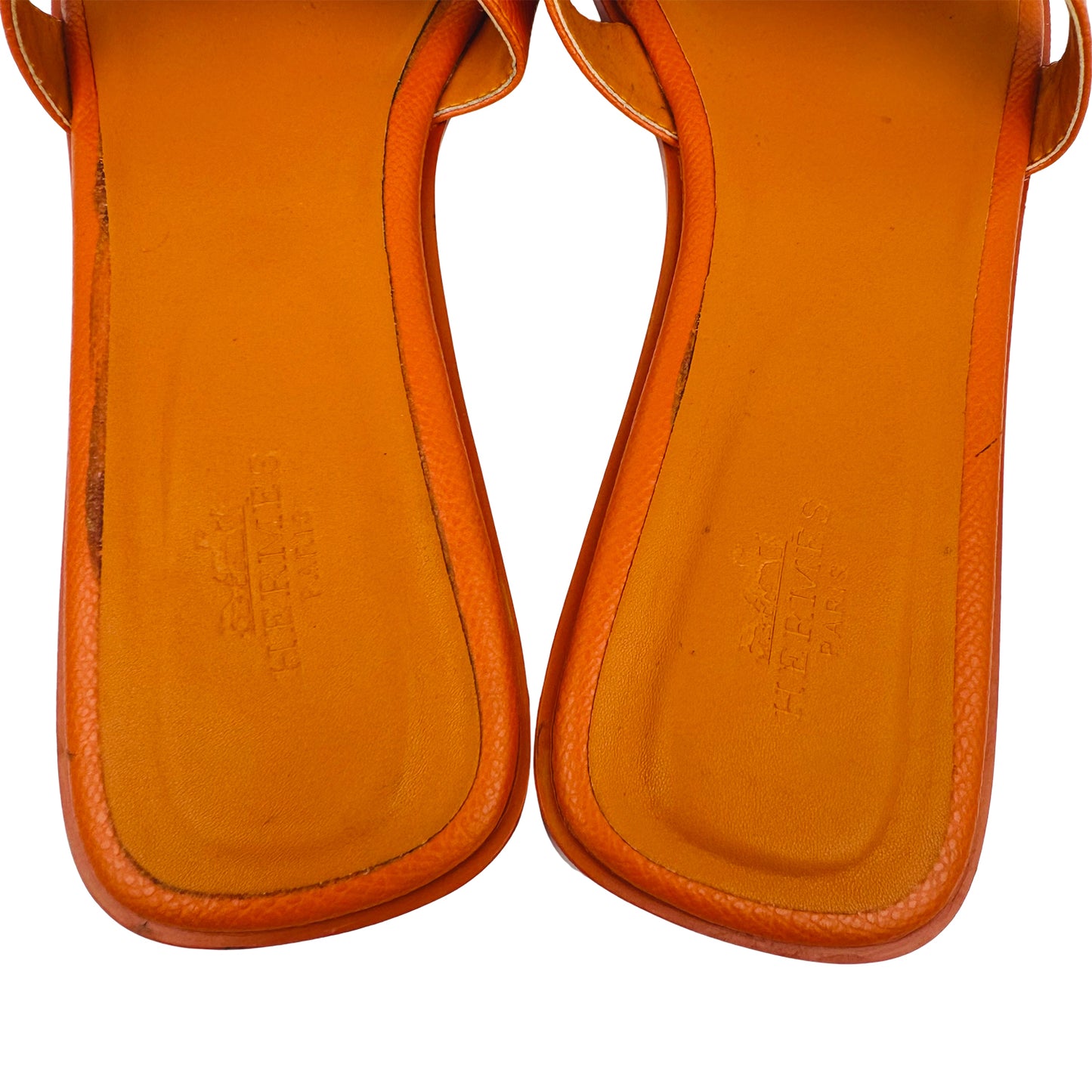 Hermès Oran Orange Slides (Size 41) - H202272Z