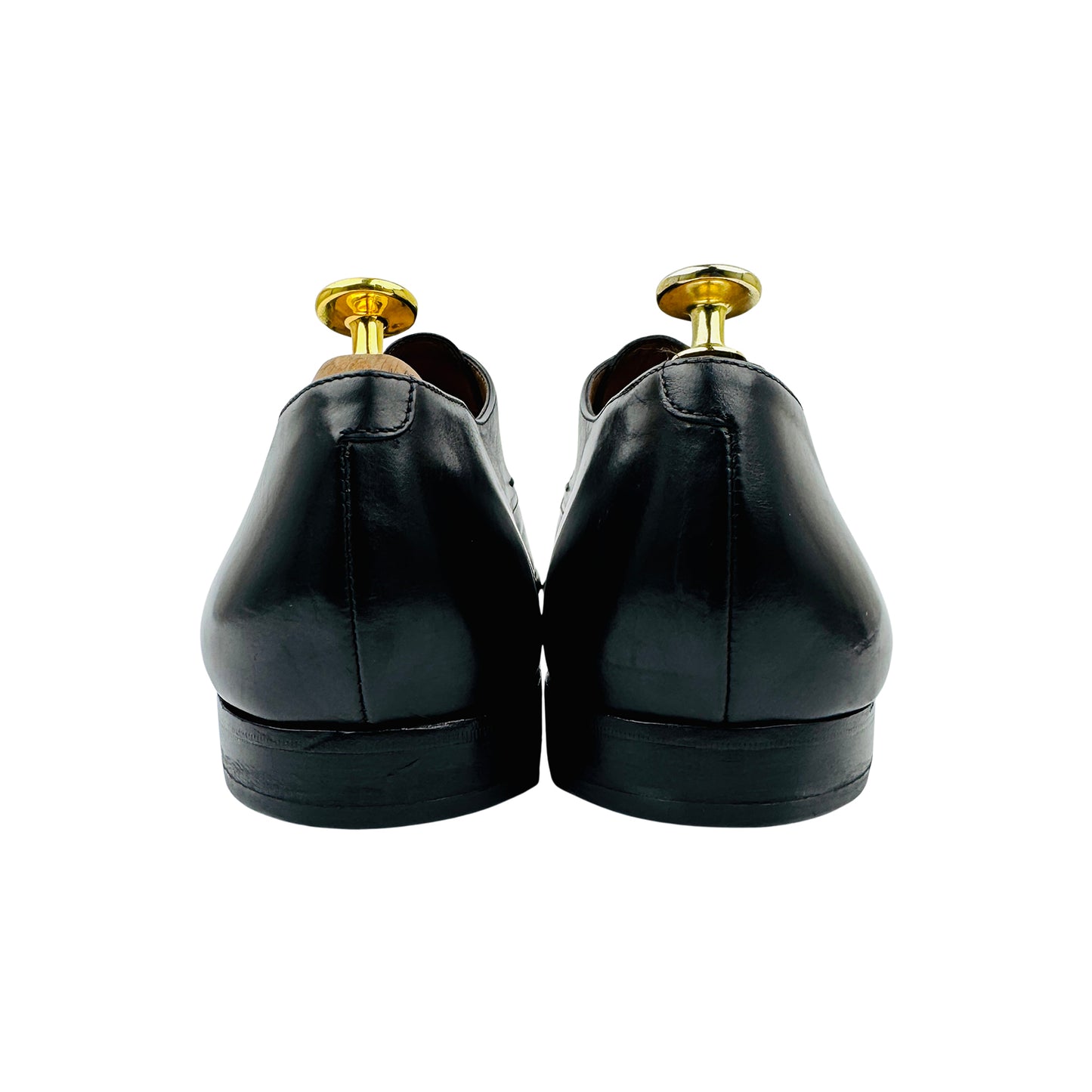 Hugo Boss Men's Black Leather Single Monk Strap Loafers (Size 45)