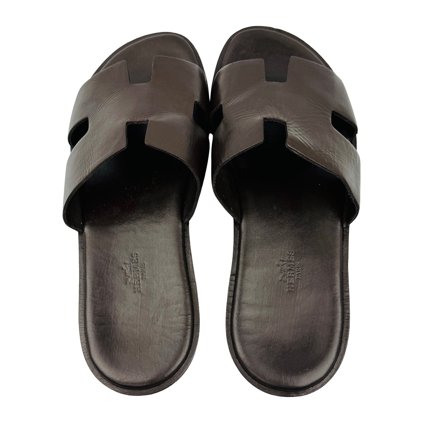 Hermès Izmir 'Dark Chocolate Brown' Slides (Size 43/44)