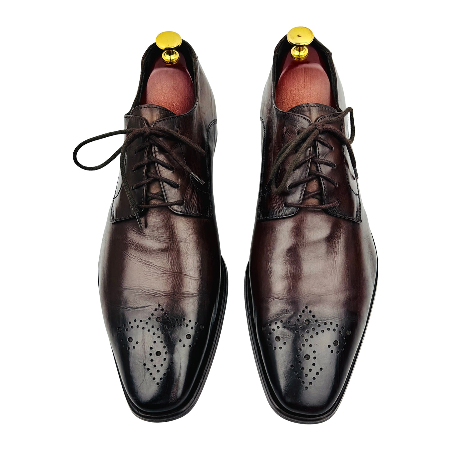 Curatore Men's Dark Brown Leather Oxford Shoes (Size 44.5)