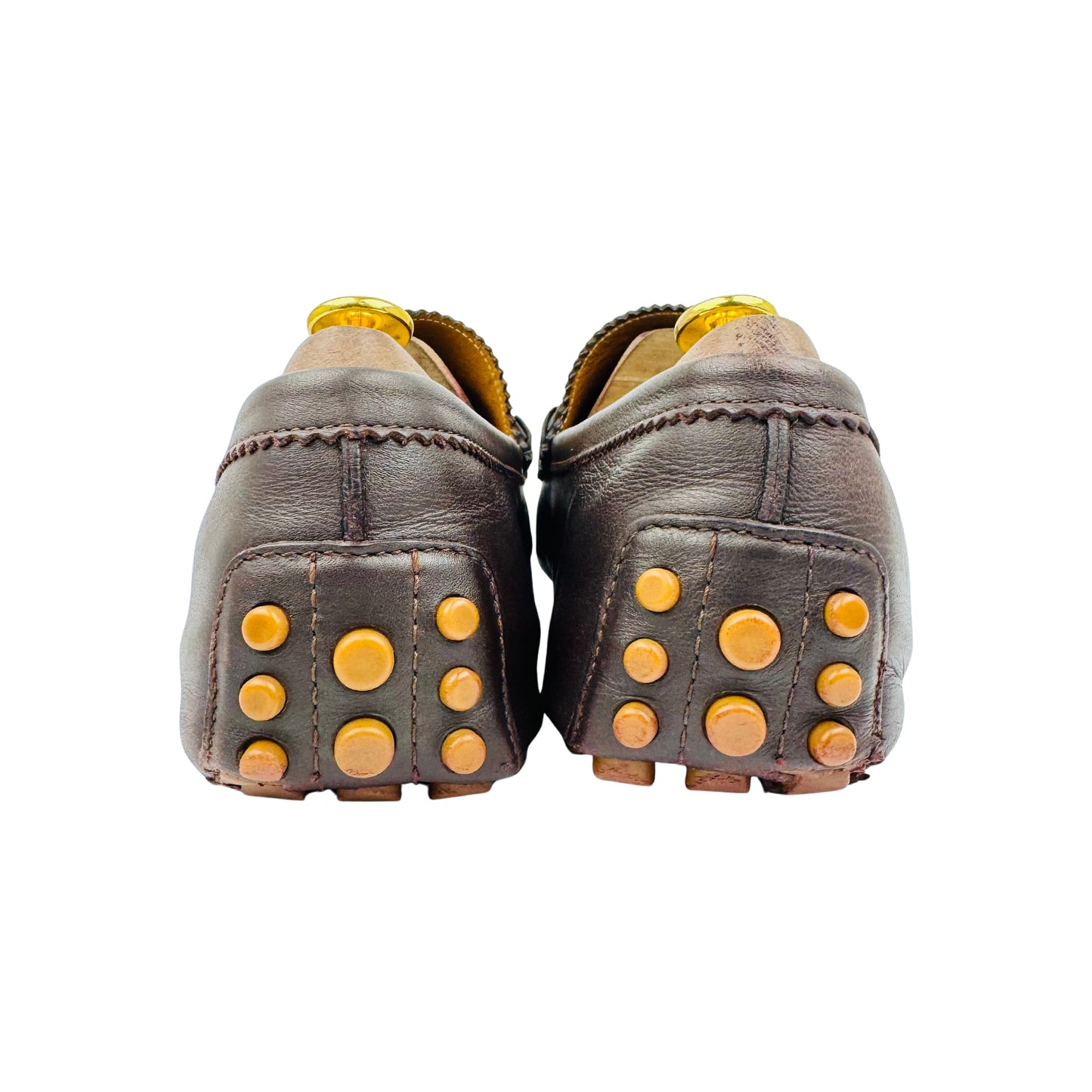 Gucci Men's Web Dark Brown Calf Leather Loafers (Size 43.5)