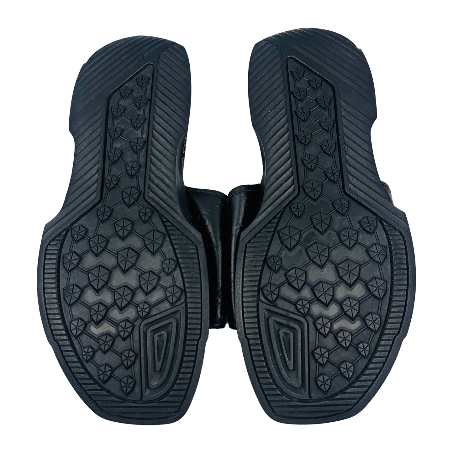 Gucci Men's Logo Embossed Black Leather Slides (Size 42.5)