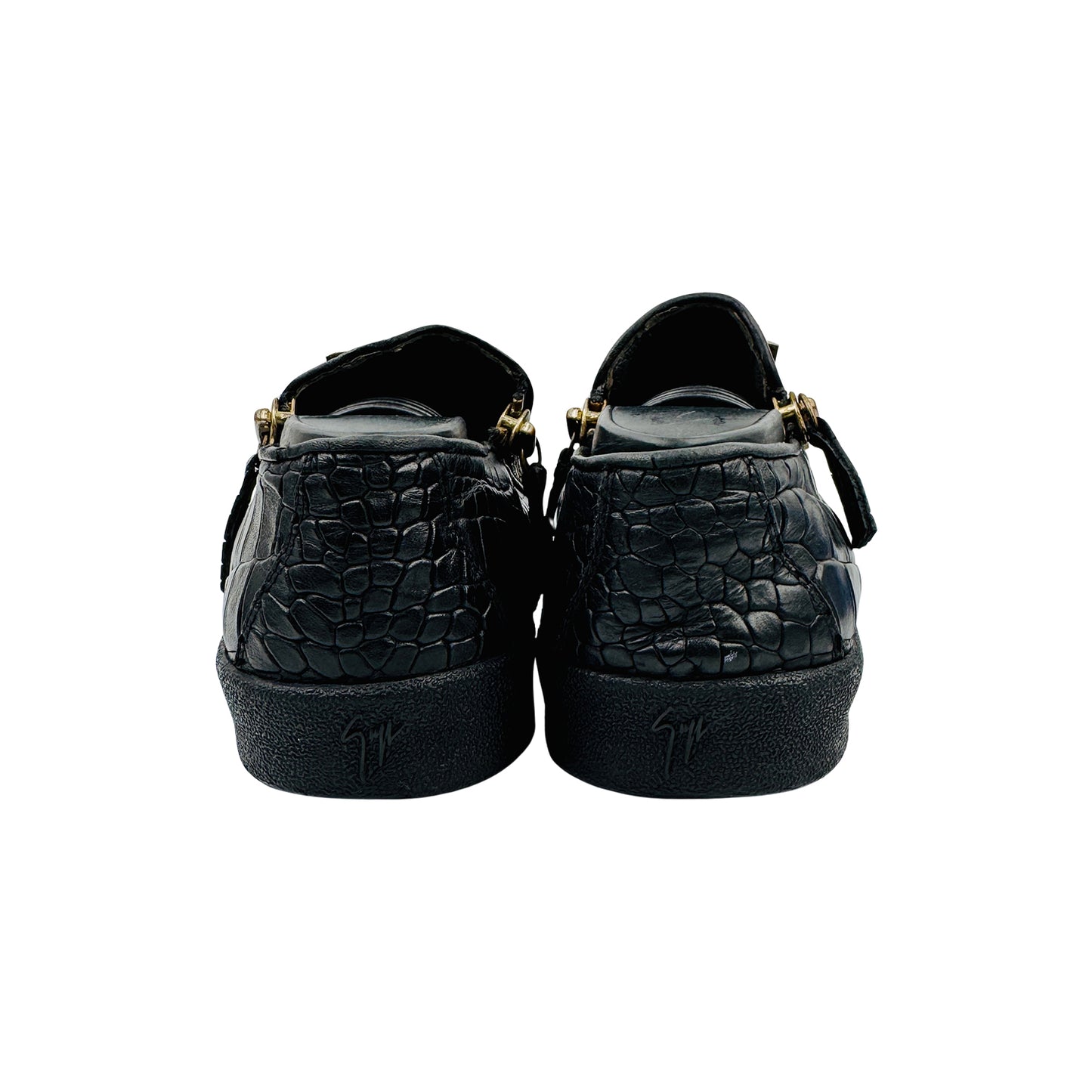 Giuseppe Zanotti Conley Zip Croc Embossed Shoes (Size 40)