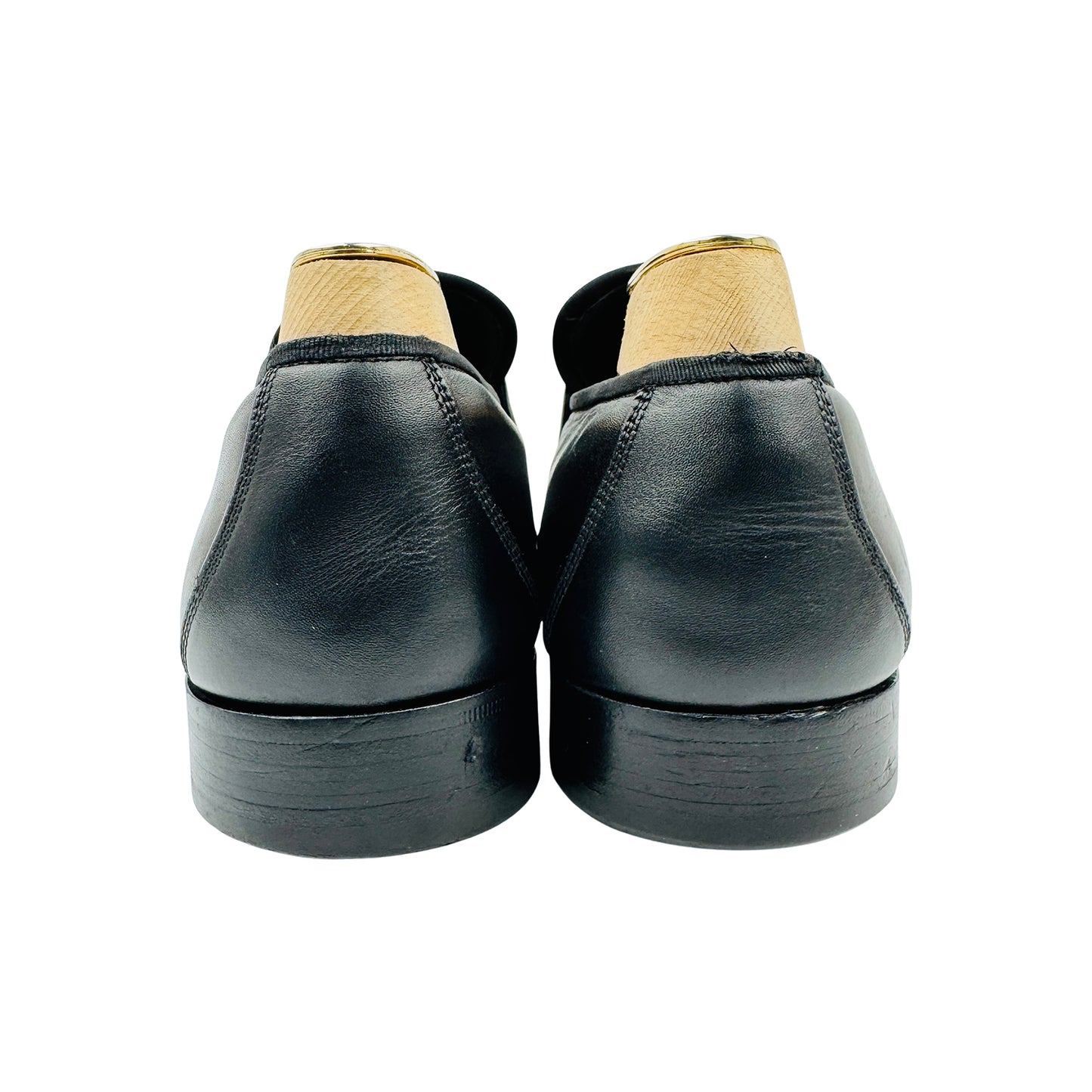 Salvatore Ferragamo Black Strap Loafers (Size 44)