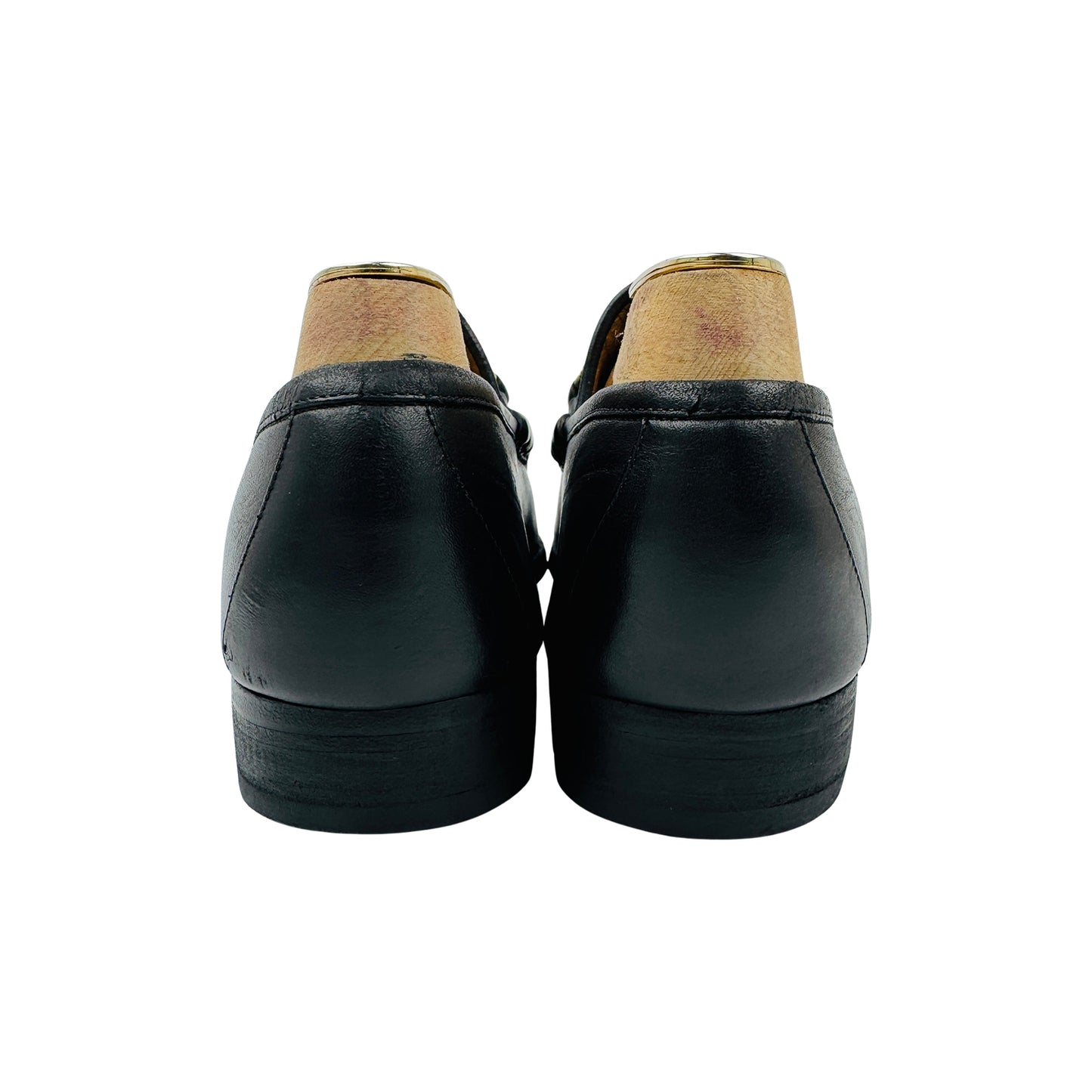 Gucci Black Leather Horsebit Web Loafers (Size 43/43.5)