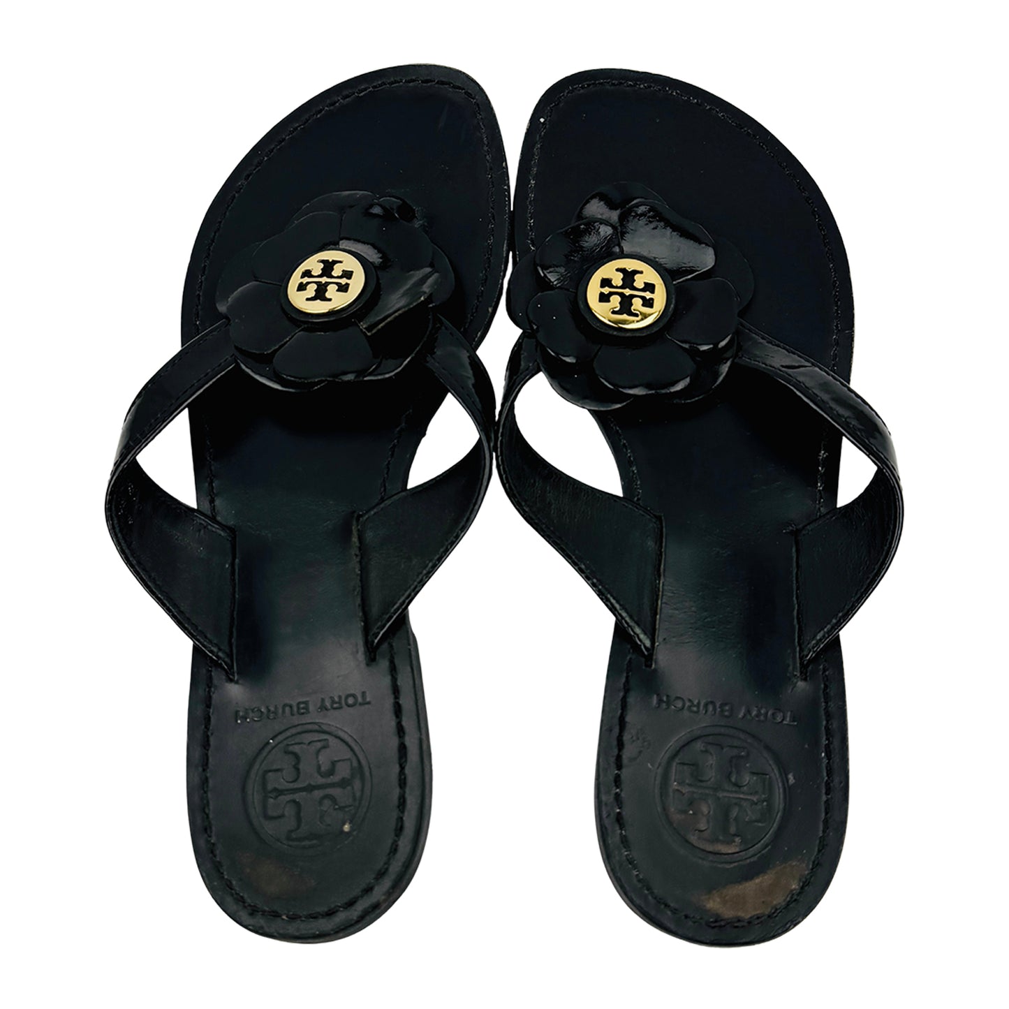 Tory Burch Breely Black Flip Flops (Size 36.5)