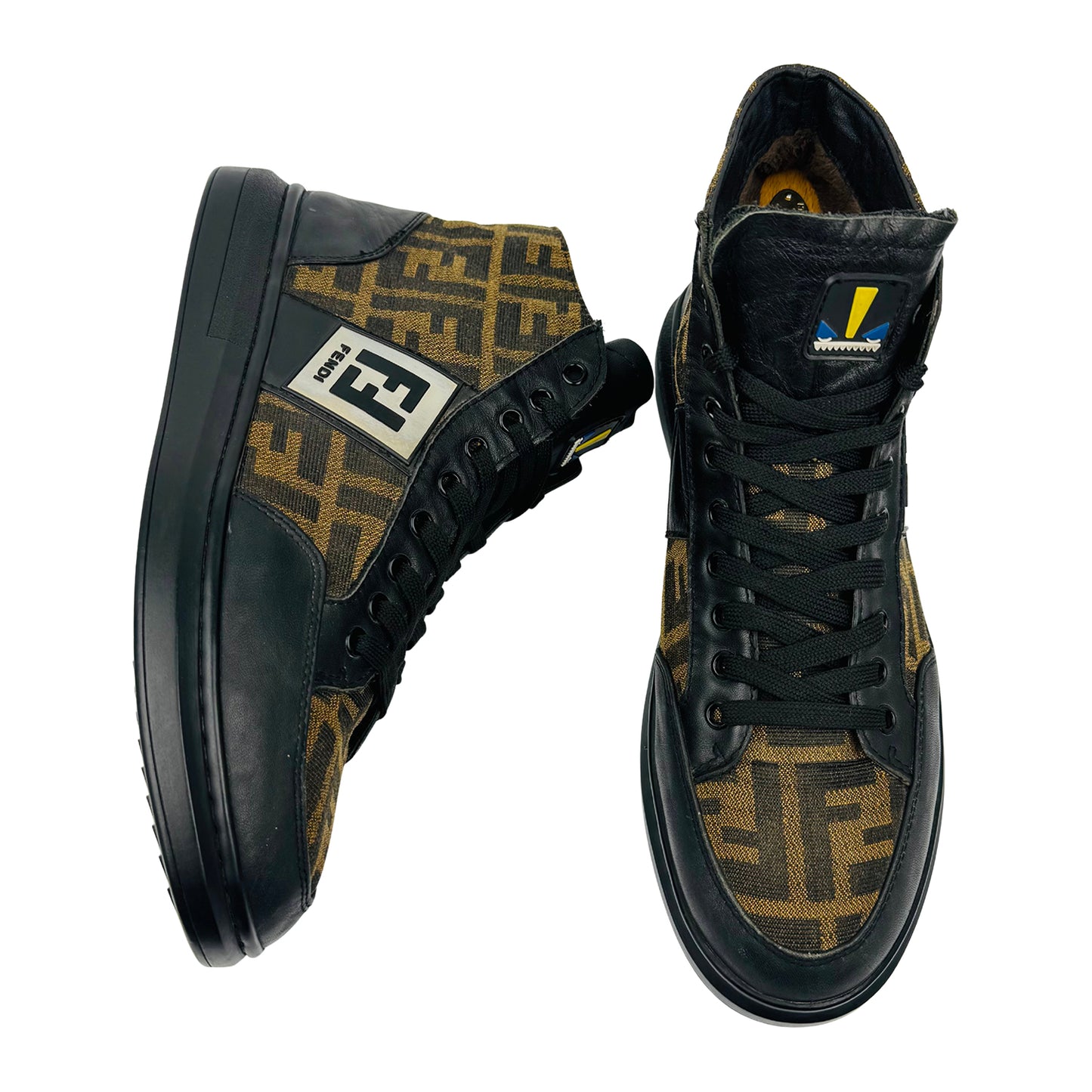 Fendi Men's FF Monogram High-Top Sneakers (Size 43.5/44)