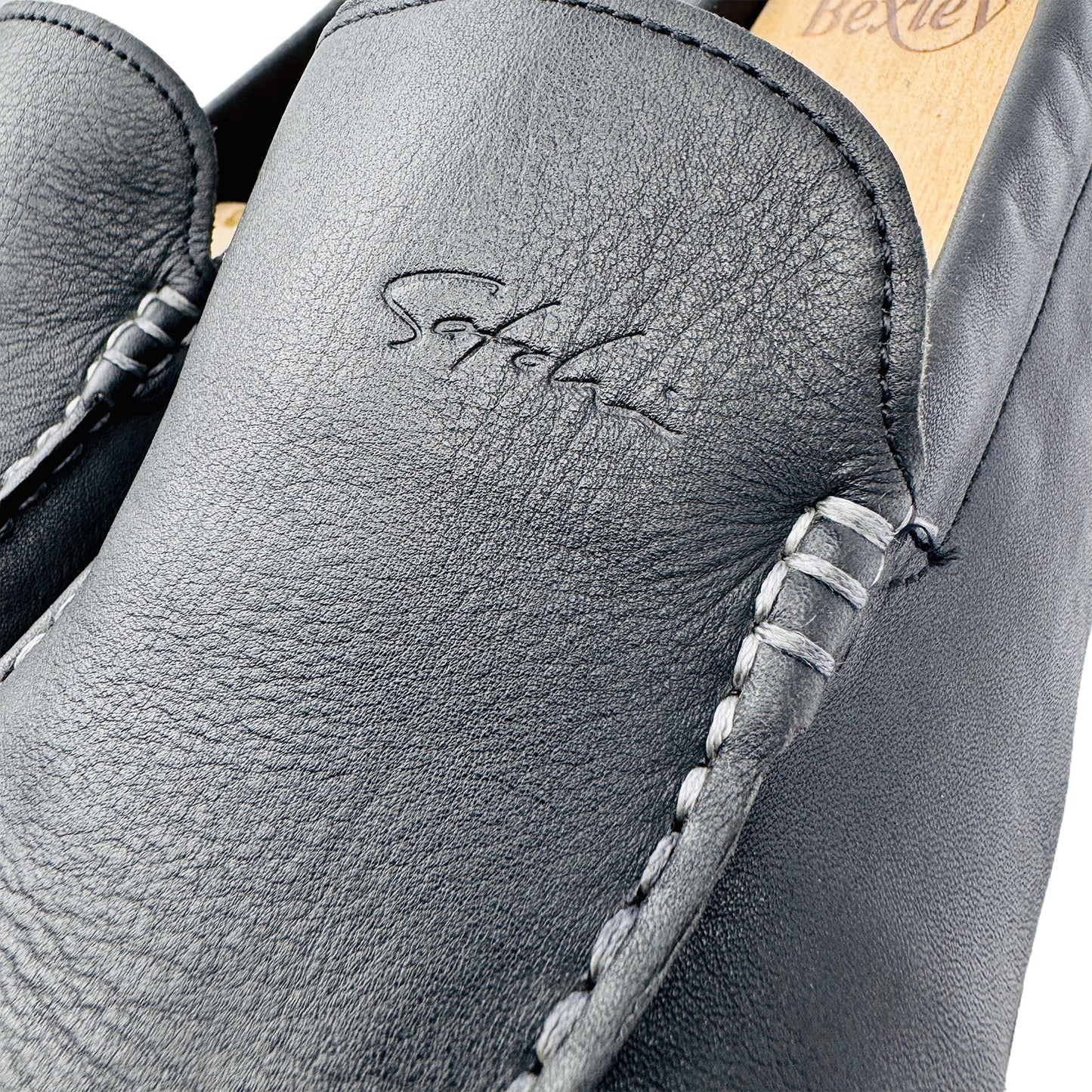 Satchi Men's Black Leather Slipon Shoes (Size 42)