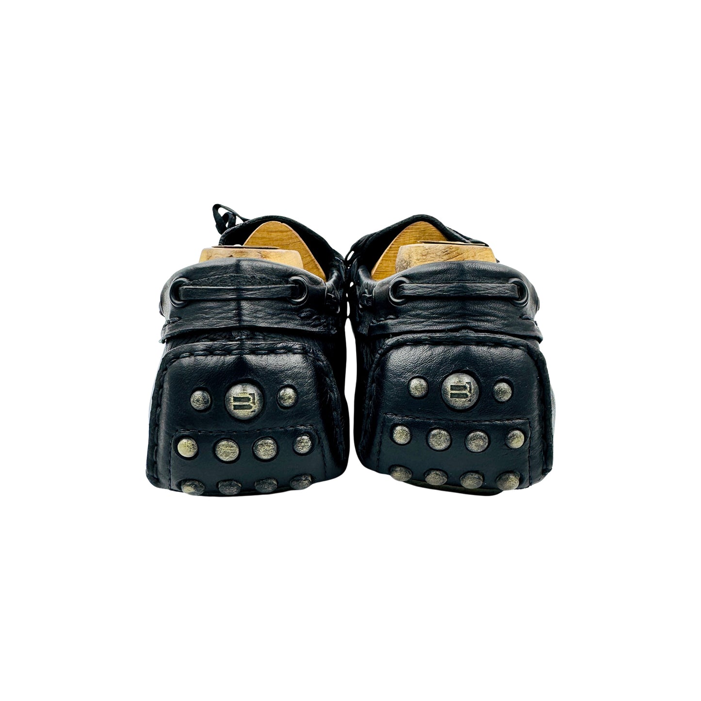 Balenciaga Men's Black Leather Loafers (Size 41/41.5)