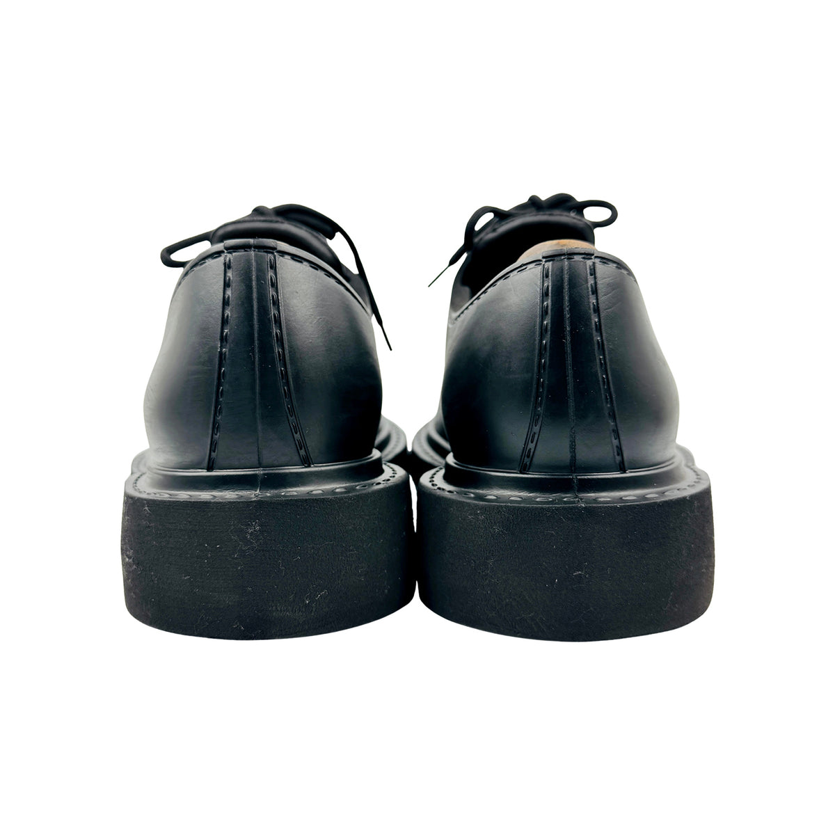 Balenciaga Men's Black Leather Derby Shoes (Size 43/43.5)