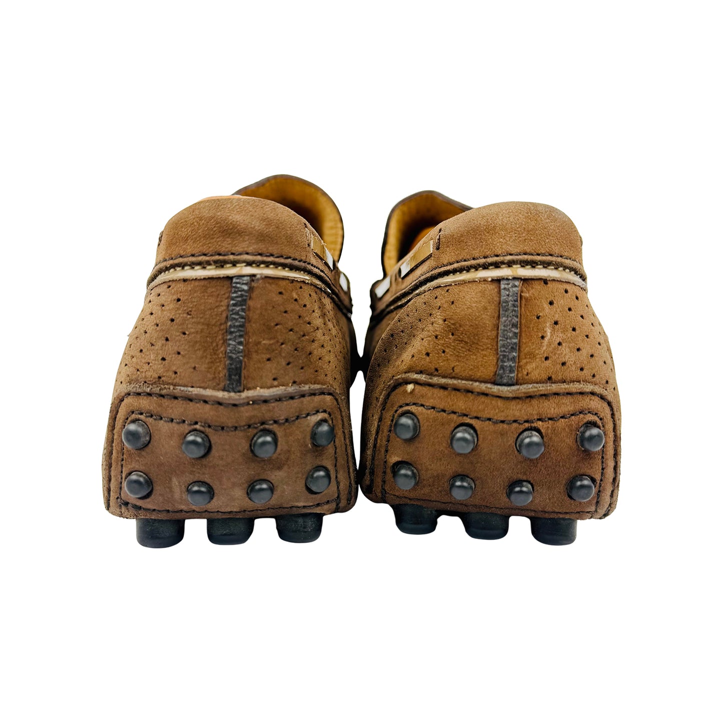 Patrizio Dolci Brown Italian Handmade Suede Loafers (Size 45)