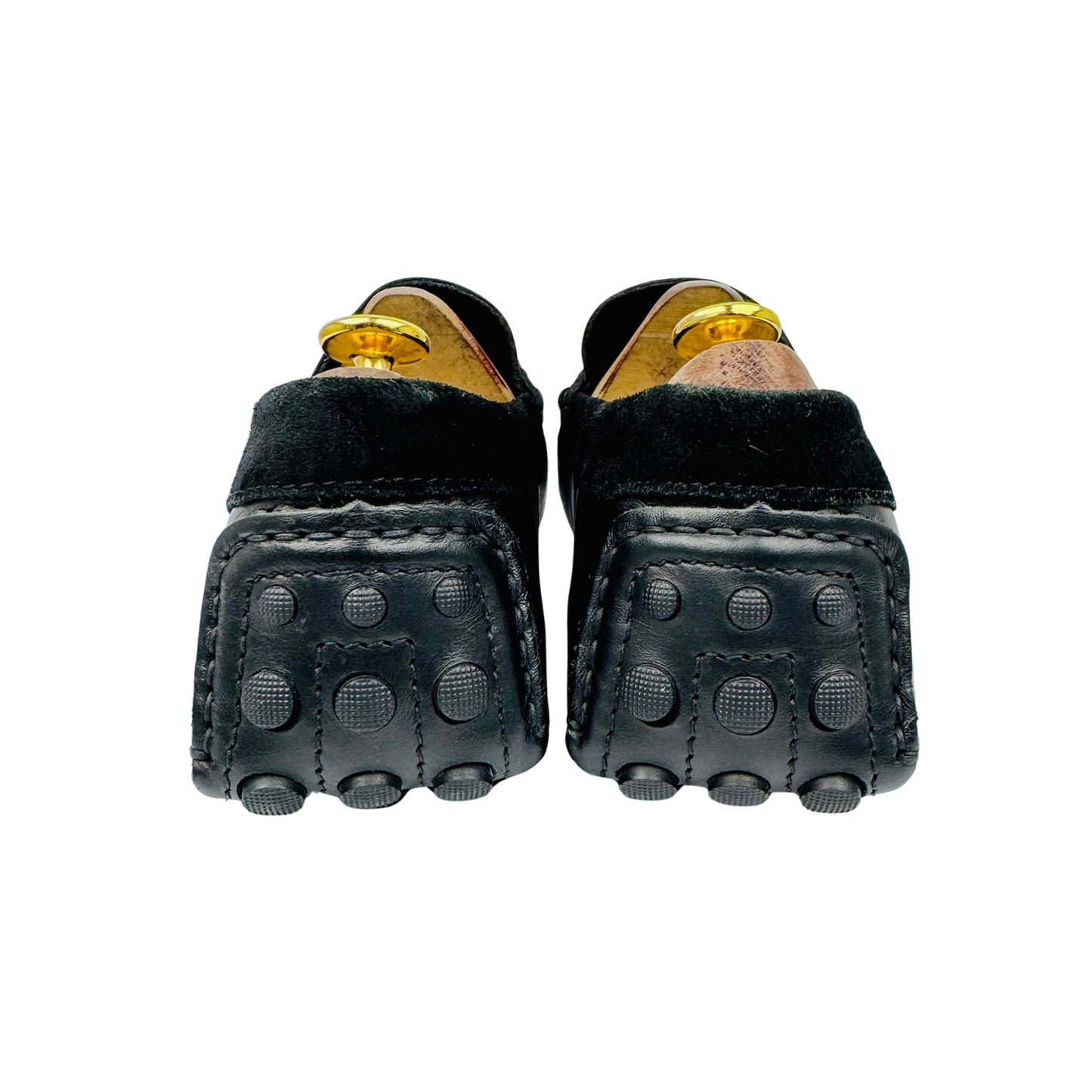 Moschino Logo Band Black Leather Loafers (Size 42.5)