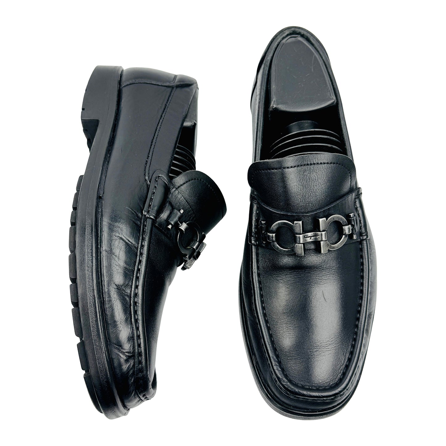 Salvatore Ferragamo David Black Loafers (Size 40)