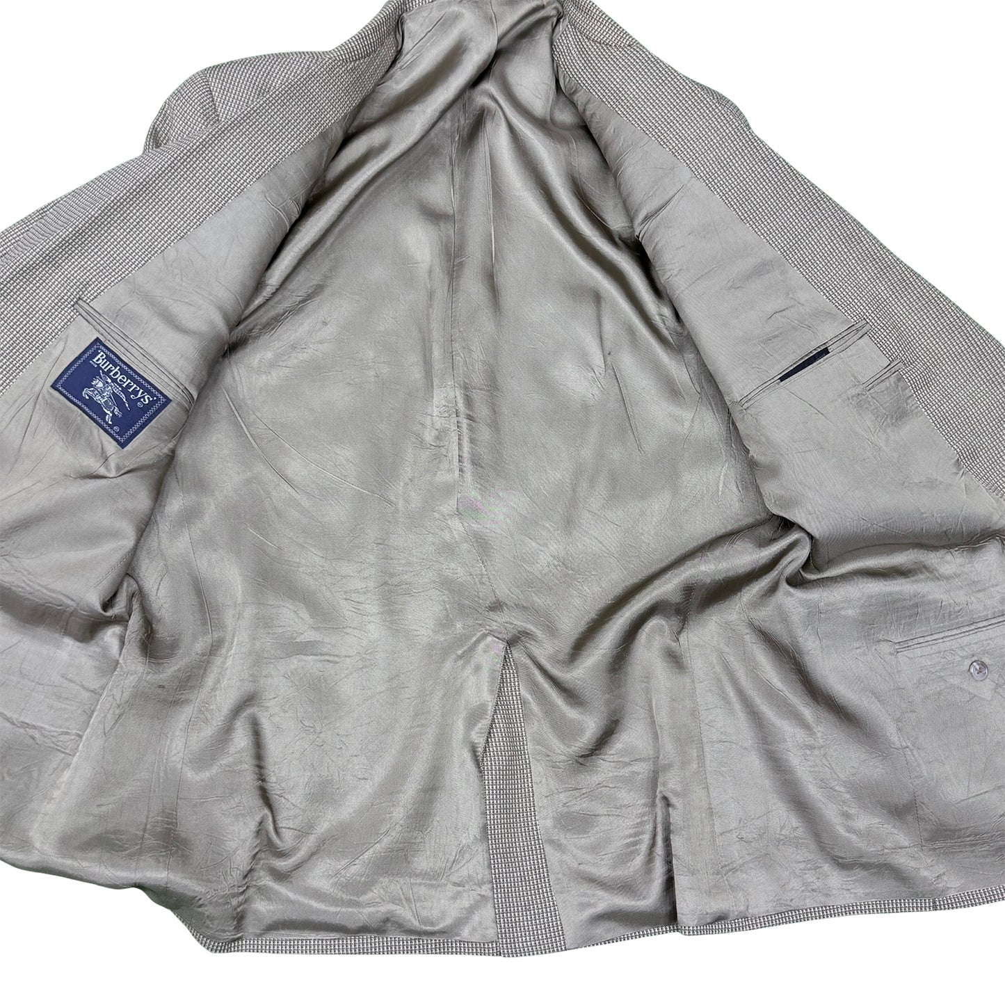 Burberry Light Grey Houndstooth Blazer (Size Medium)