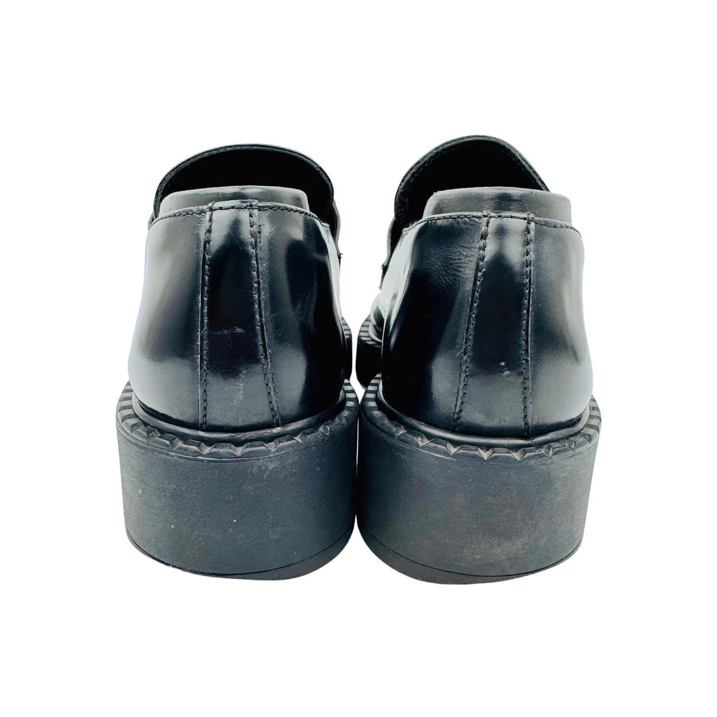Prada Brushed Leather Black Loafers (Size 38/38.5)