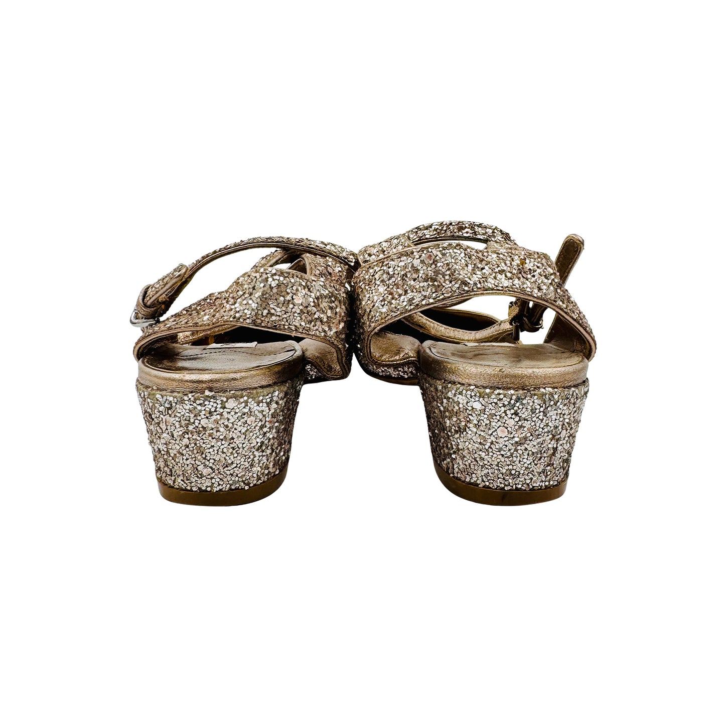 Jimmy Choo Vicky 'Champagne Glitter' Slingback Heels (Size 36)