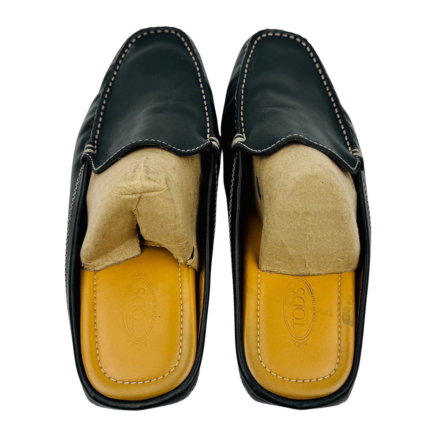Tod's Men's Black Leather Mules (Size 42.5)